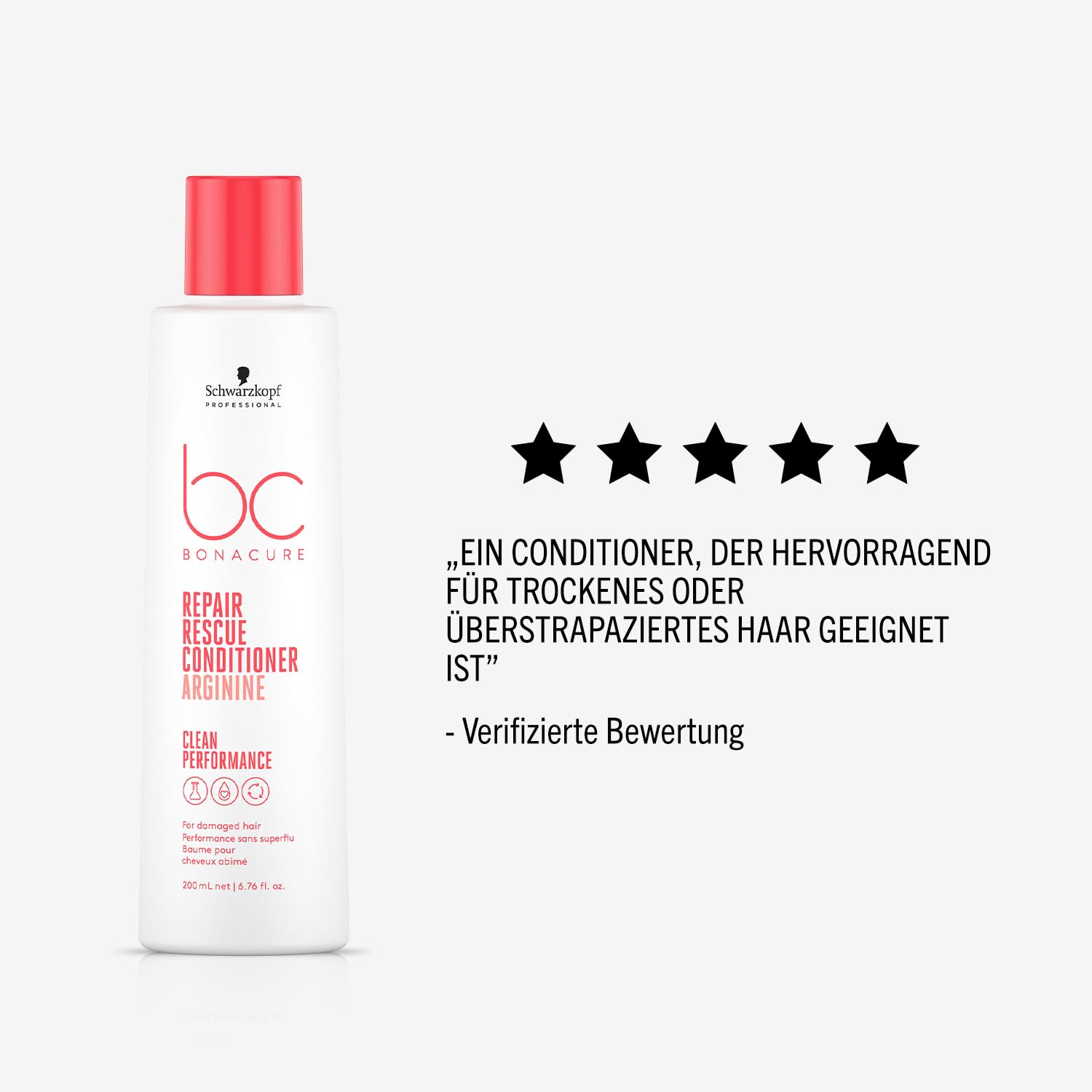 Detalle de Schwarzkopf Professional Bonacure Repair Rescue Conditioner für strapaziertes Haar – veganer Komplex mit Arginin, 200 ml
