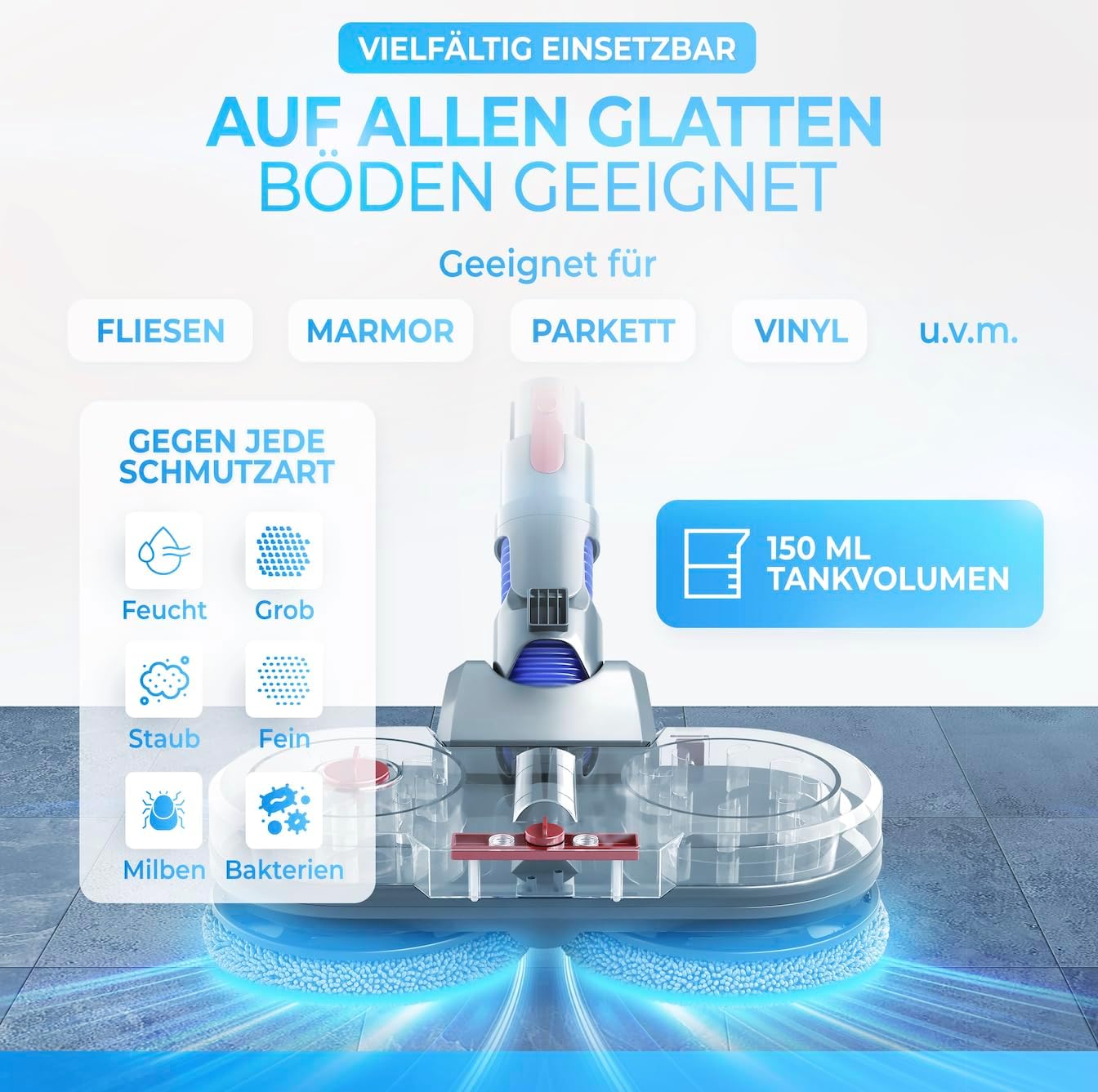 Thumbnail 3 de Testsieger Wischaufsatz für Dyson V7/V8/V10/V11/V15 (Gen5) – elektrischer Wischmop mit abnehmbarem Wassertank