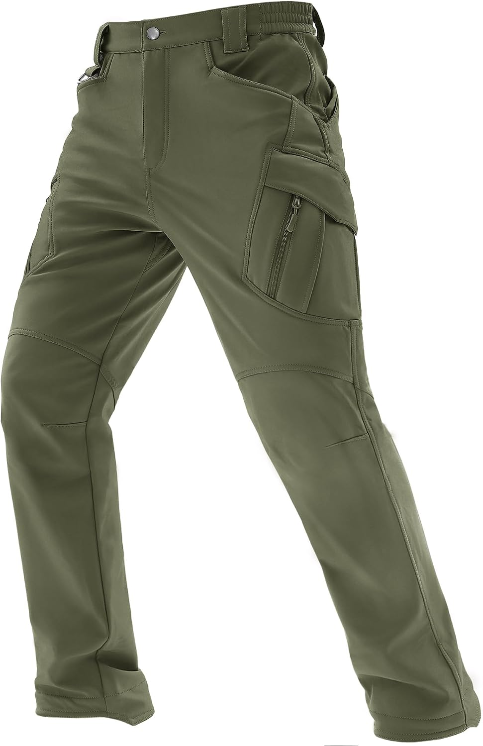 Detalle de TACVASEN Men's Winter Pants, 8 Pockets, Fleece-Lined Softshell