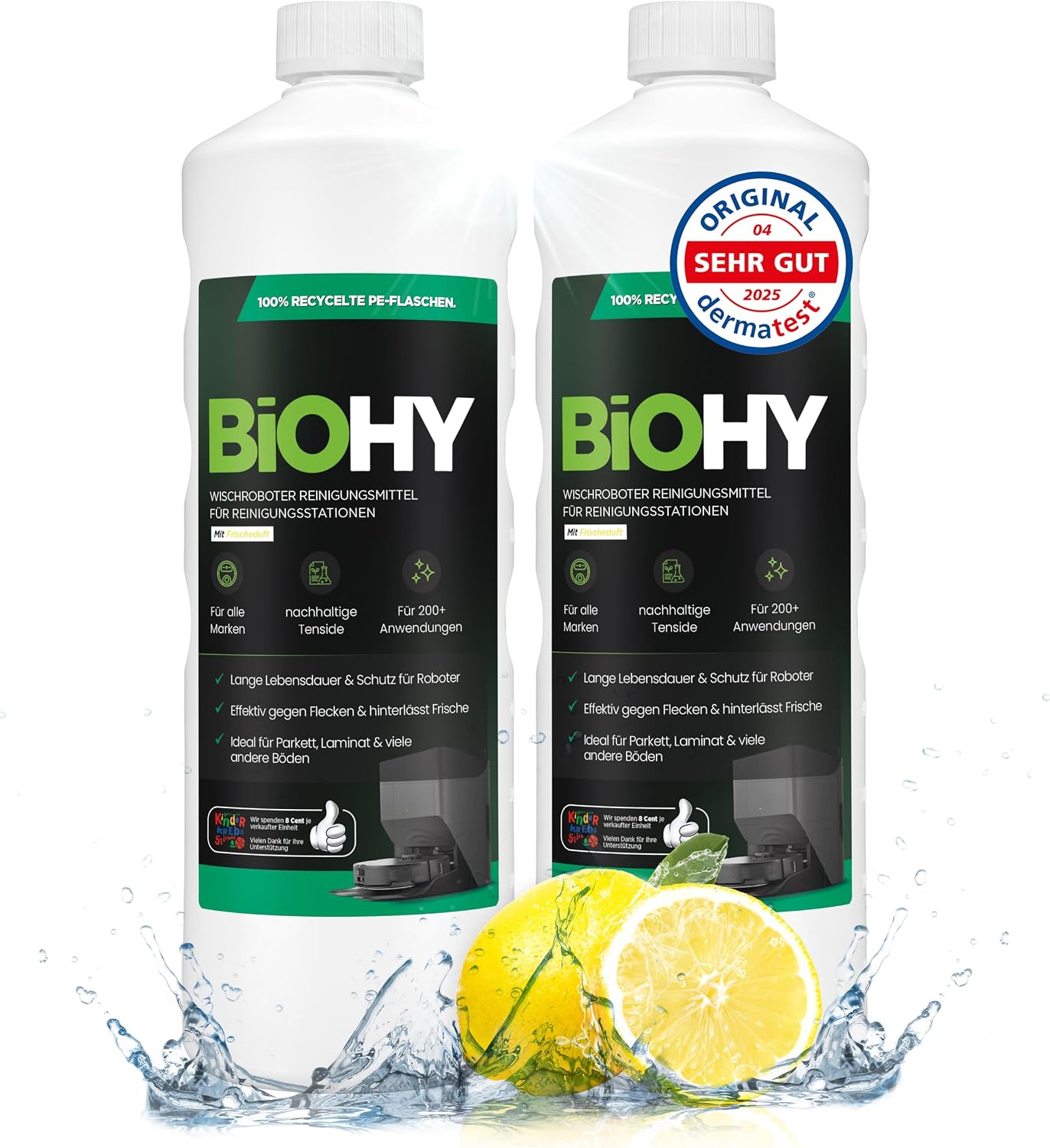 Detalle de BIOHY Środek do robota mopującego, koncentrat niskopieniący, 2 × 1 l