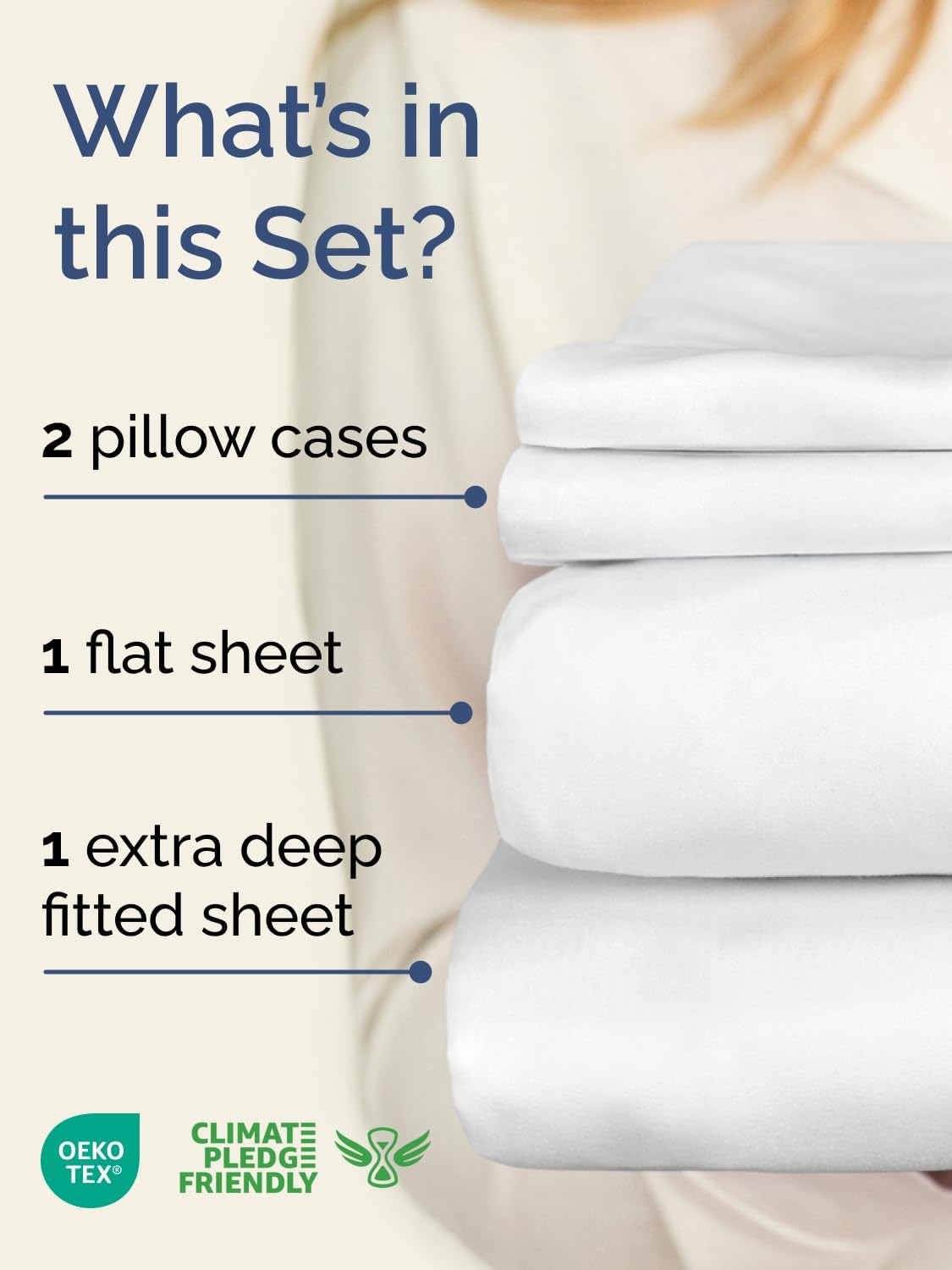 Thumbnail 1 de Extra Deep Pocket King Sheets 21" White 📄