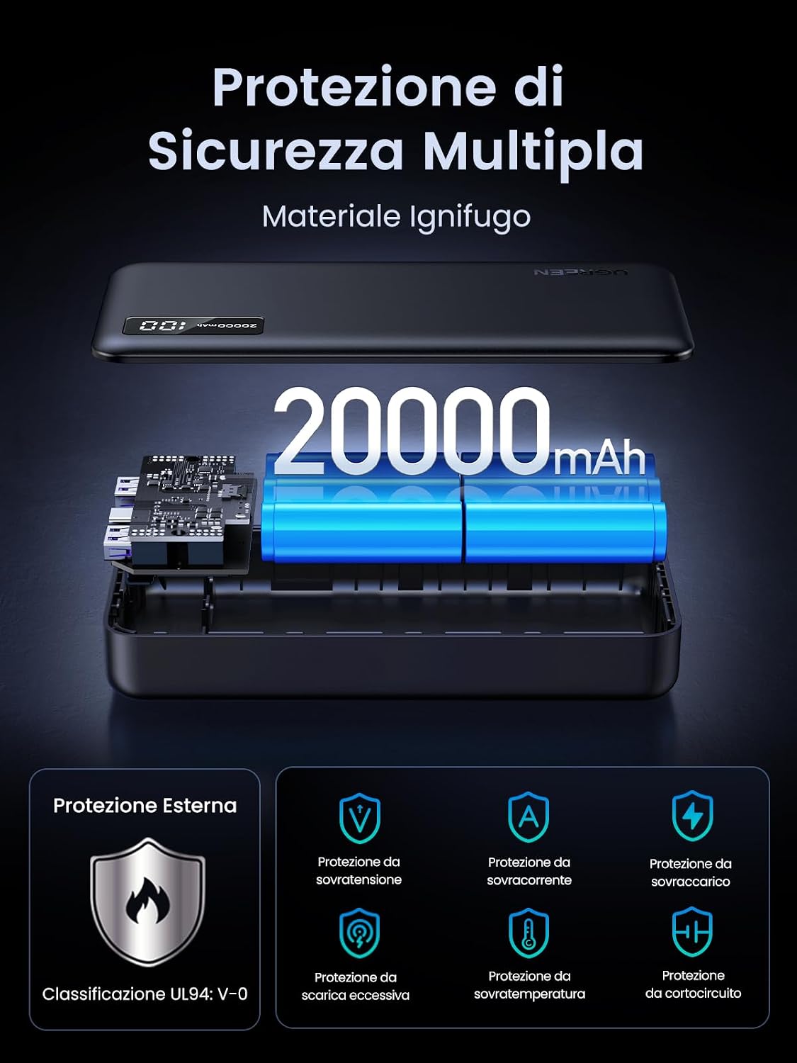 Thumbnail 6 de UGREEN Power Bank 20000mAh 22.5W batteria esterna con cavo USB‑C