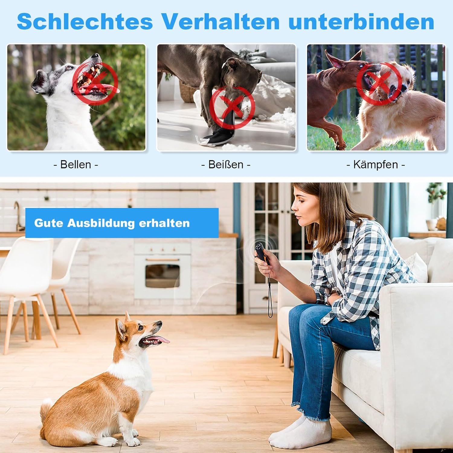 Detalle de Honey Paws Anti Aboiement Chien Ultrason Puissant – Dissuasion discret et efficace jusqu’à 15 m