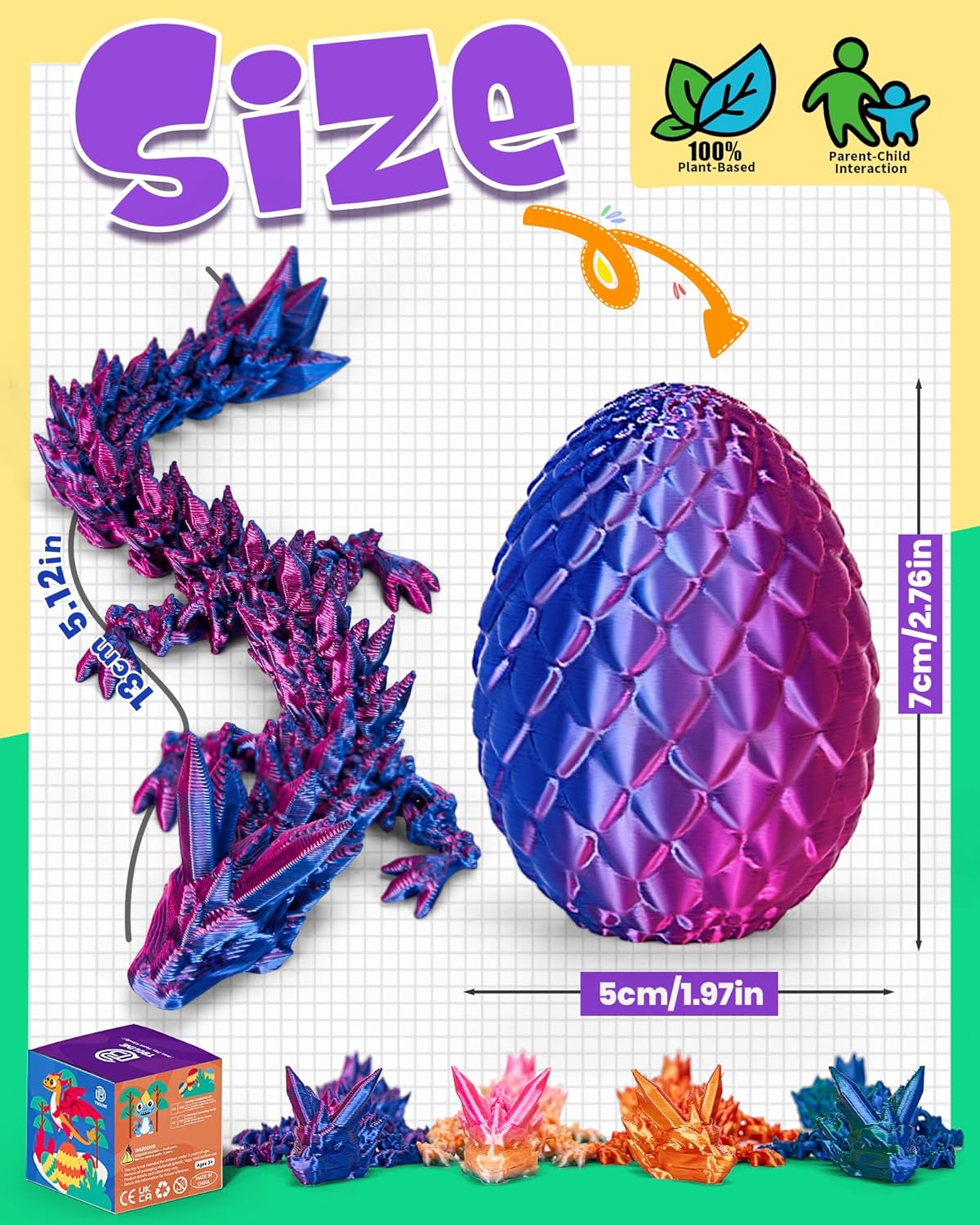 Thumbnail 4 de TBOLINE 4PCS 3D Printed Dragon Egg