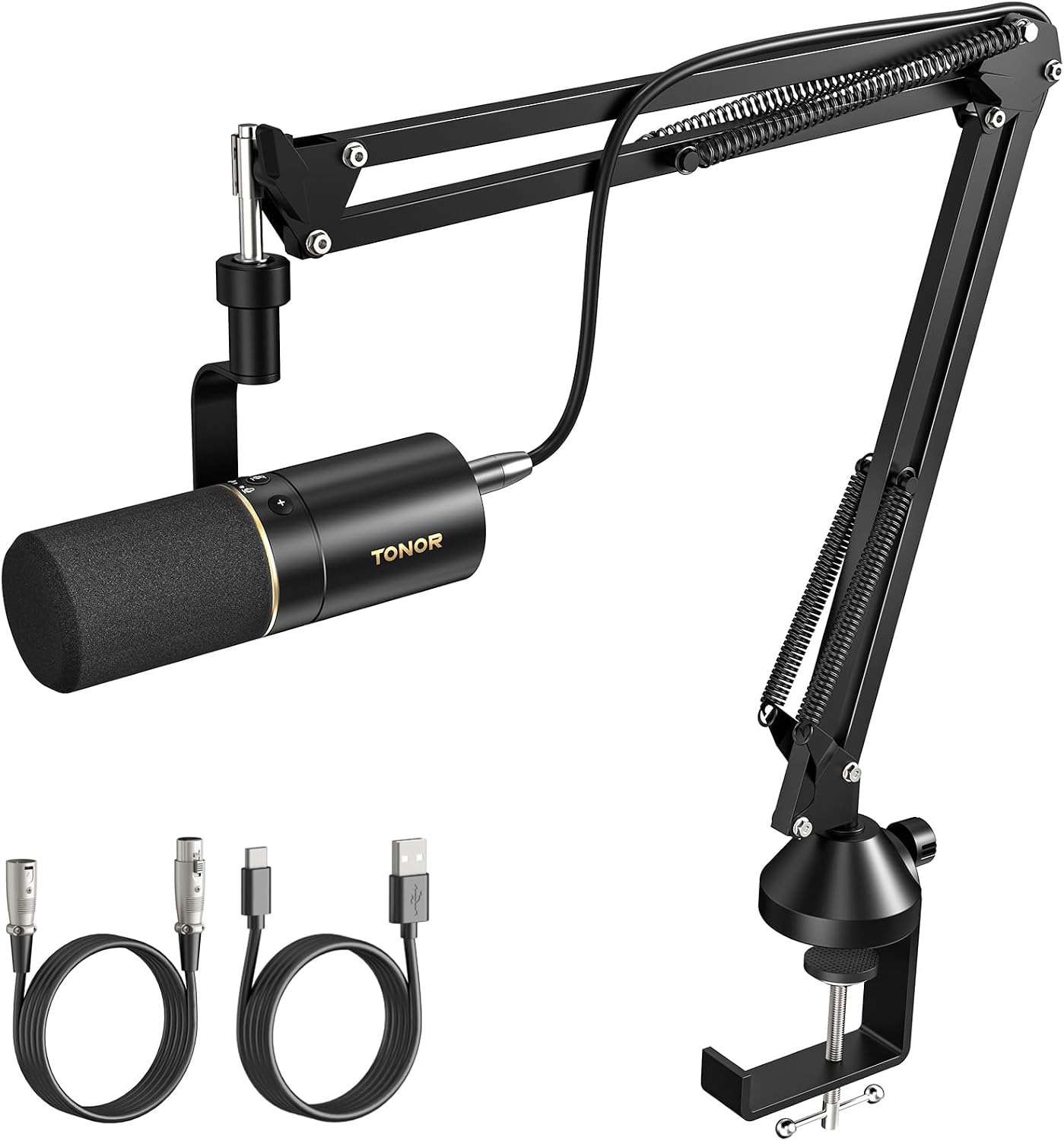 Detalle de TONOR TD510+ dynamische USB/XLR-microfoon met cardioïde opname en arm