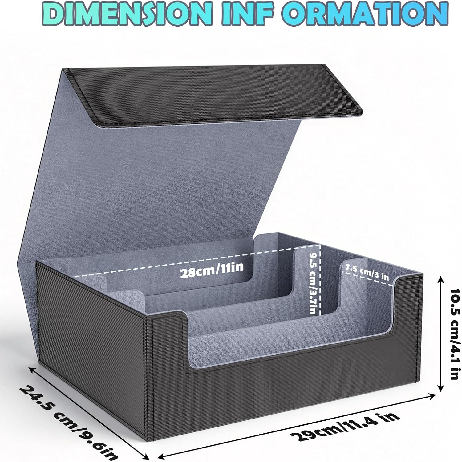 Detalle de Dayacoco Card Deck Box: Premium 2400+ Card Storage in PU Leather