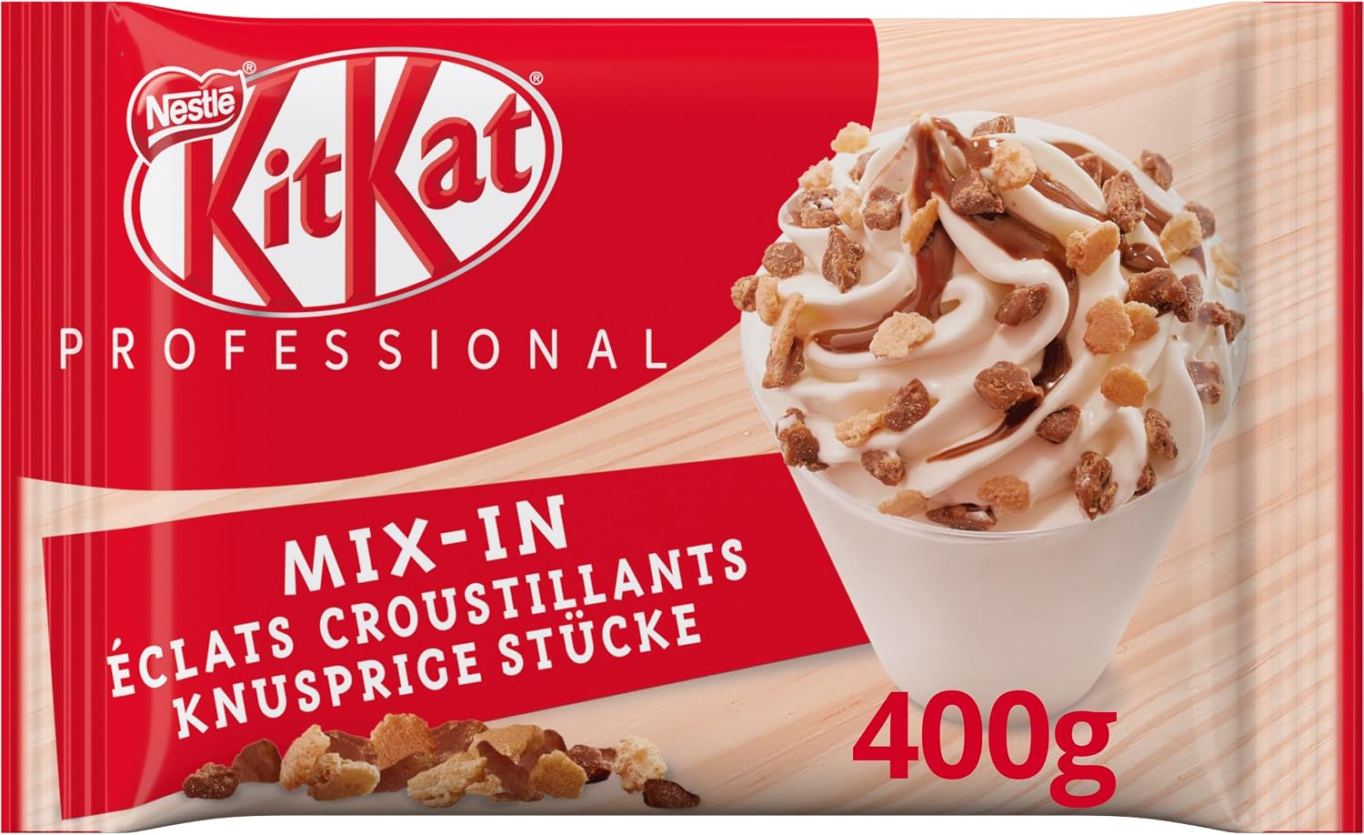 Detalle de KITKAT Topping - Brisure de KitKat, Éclat de Gaufrette Croustillante en Chocolat au Lait, 400 g