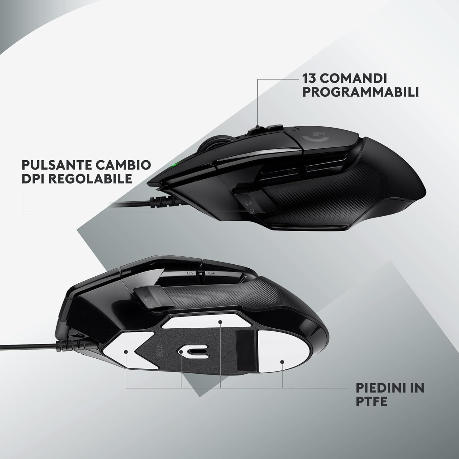 Thumbnail 4 de Logitech G502 X mouse gaming cablato con sensore 25K