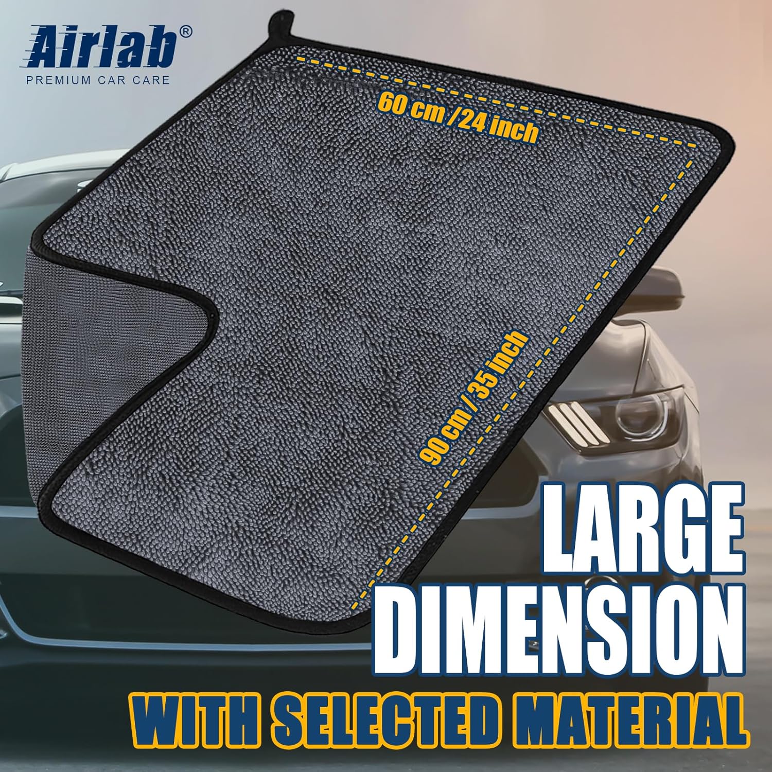 Thumbnail 5 de Airlab Mikrofaser Trockentuch XXL (90 x 60 cm) – fusselfrei & kratzfrei fürs Autotrocknen und Polieren