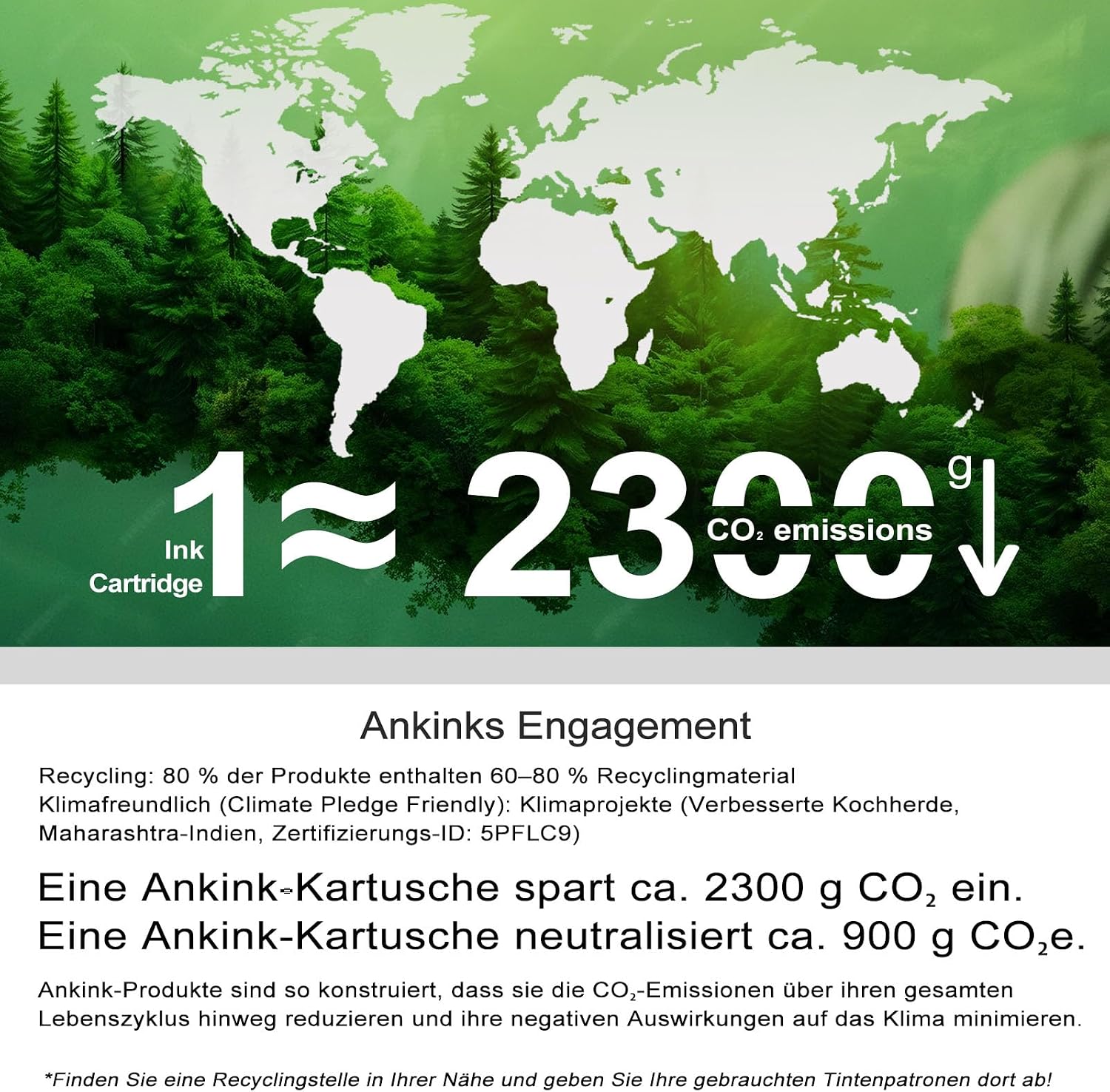 Detalle de ANKINK 302XL Druckerpatronen Schwarz – 2er-Pack für HP-Modelle (XL)