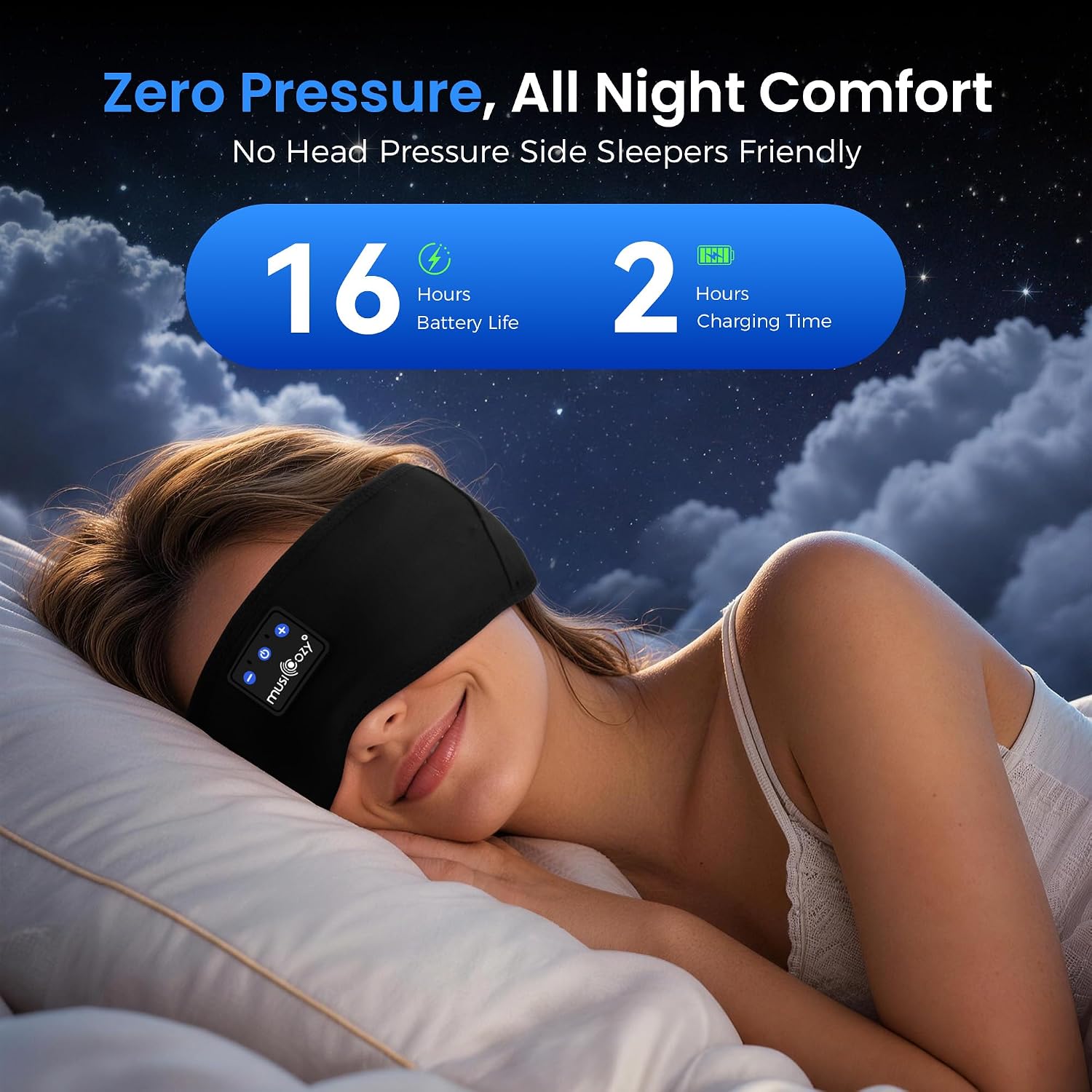 Detalle 2 de MUSICOZY Sleep Headphones Bluetooth 5.4 headband