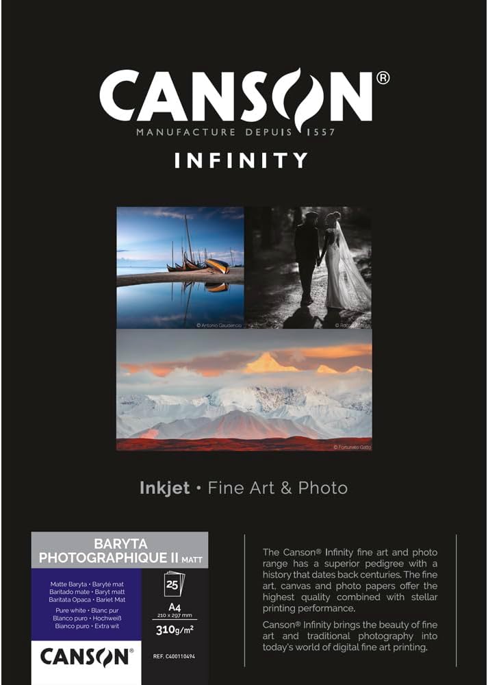 Detalle 2 de Canson Infinity Baryta Photo II Carta fotografica 25 fogli 310 g (12,7 x 17,8 cm)