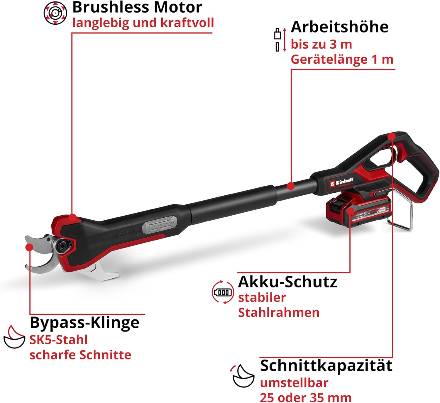 Thumbnail 2 de Einhell GP-LS 18/35 Li BL-Solo Akku-Astschere