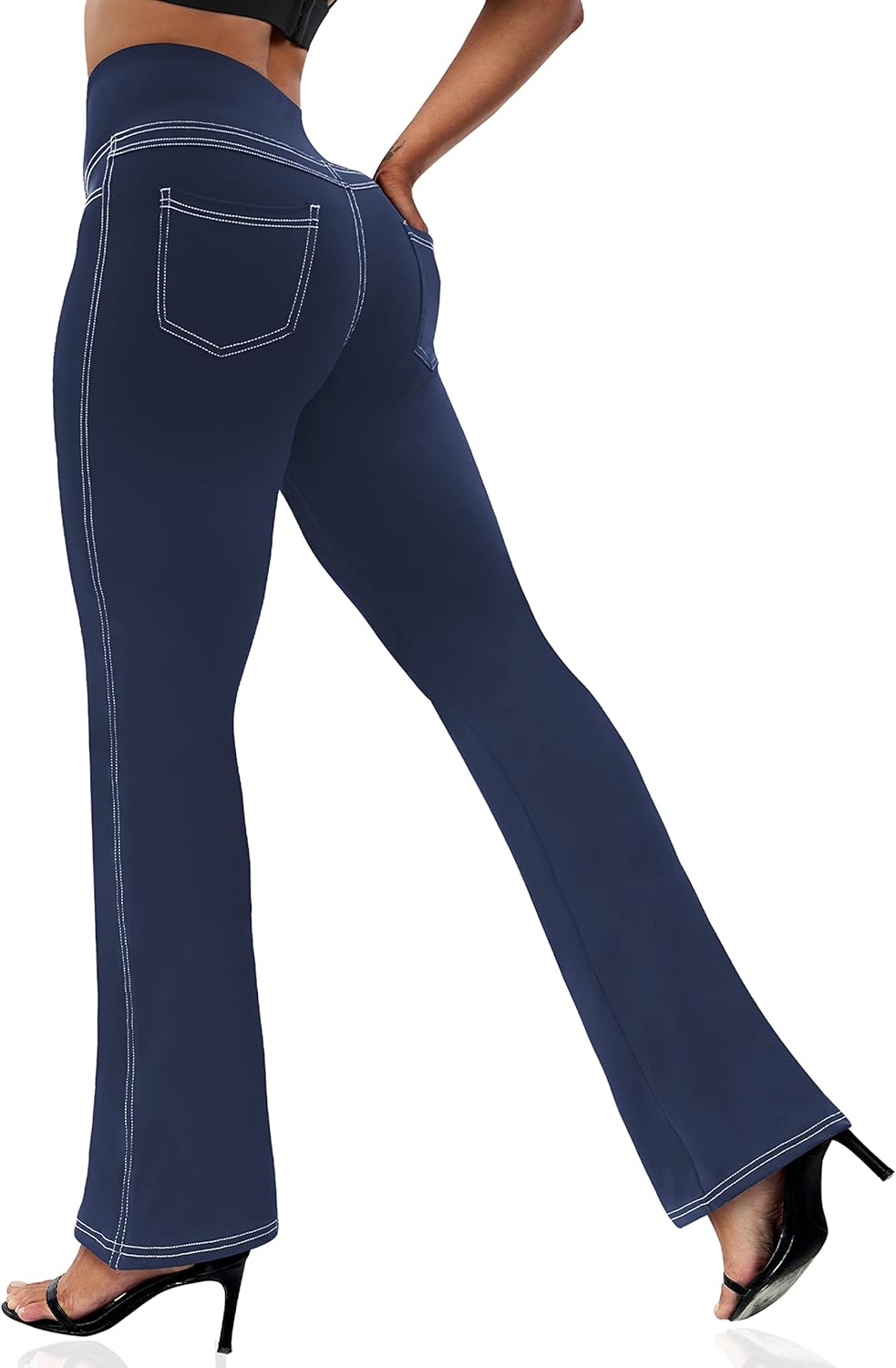 Thumbnail 6 de VOOVEEYA Women's Bootcut Leggings with Pockets: High-Waisted, Flare Yoga Pants