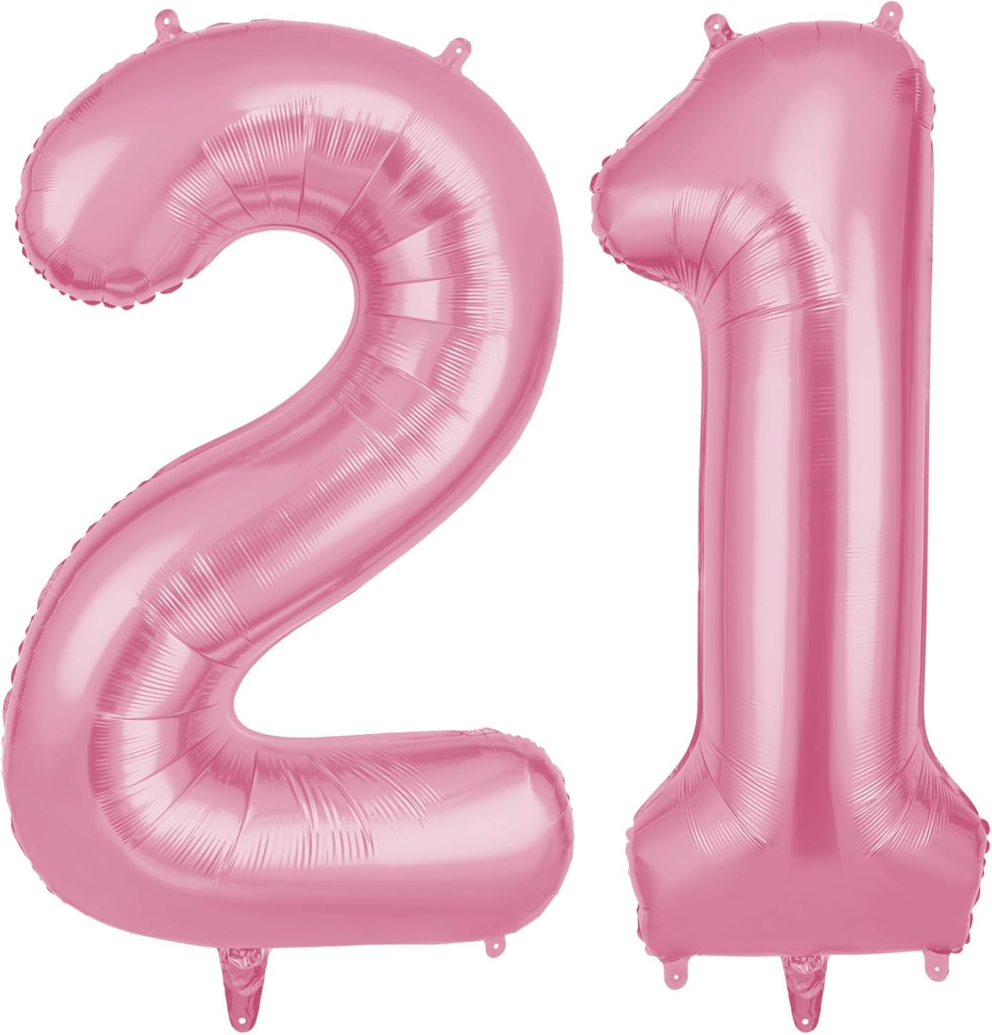 OFFCUP Luftballon Zahlen 21 in Rosa (2 Stück, 101 cm) als Folienballons zum 21. Geburtstag