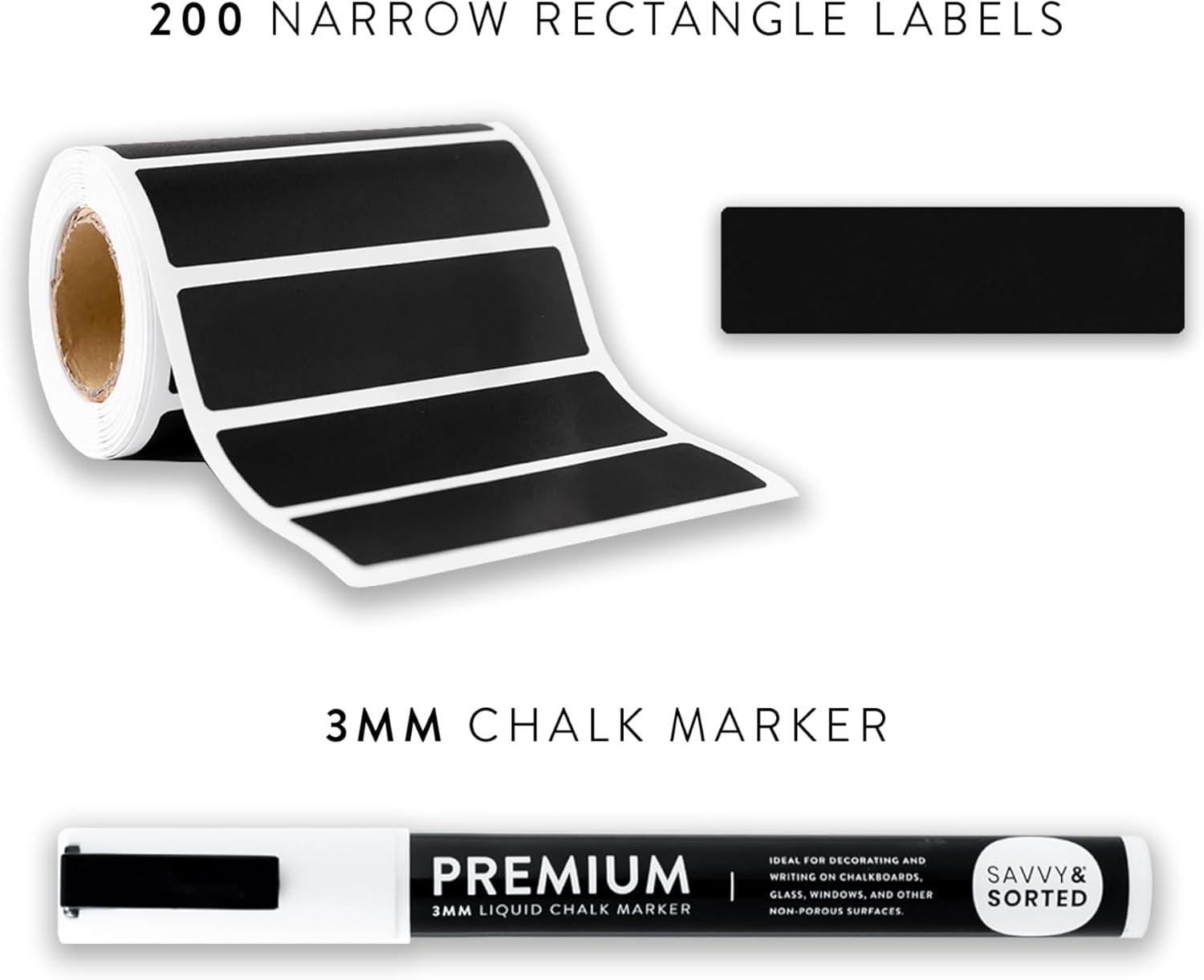 Detalle 2 de Chalkboard Labels for Containers, 200-Pack