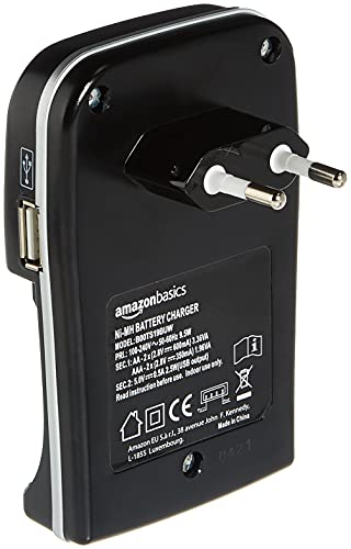 Detalle 2 de Amazon Basics Chargeur Ni-MH AA AAA USB ⚡