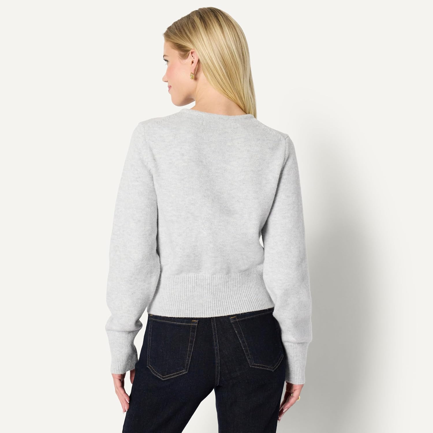 Detalle de Cardigan à manches longues et nœuds devant Amazon Essentials (Sélection de Demi), coupe classique femme