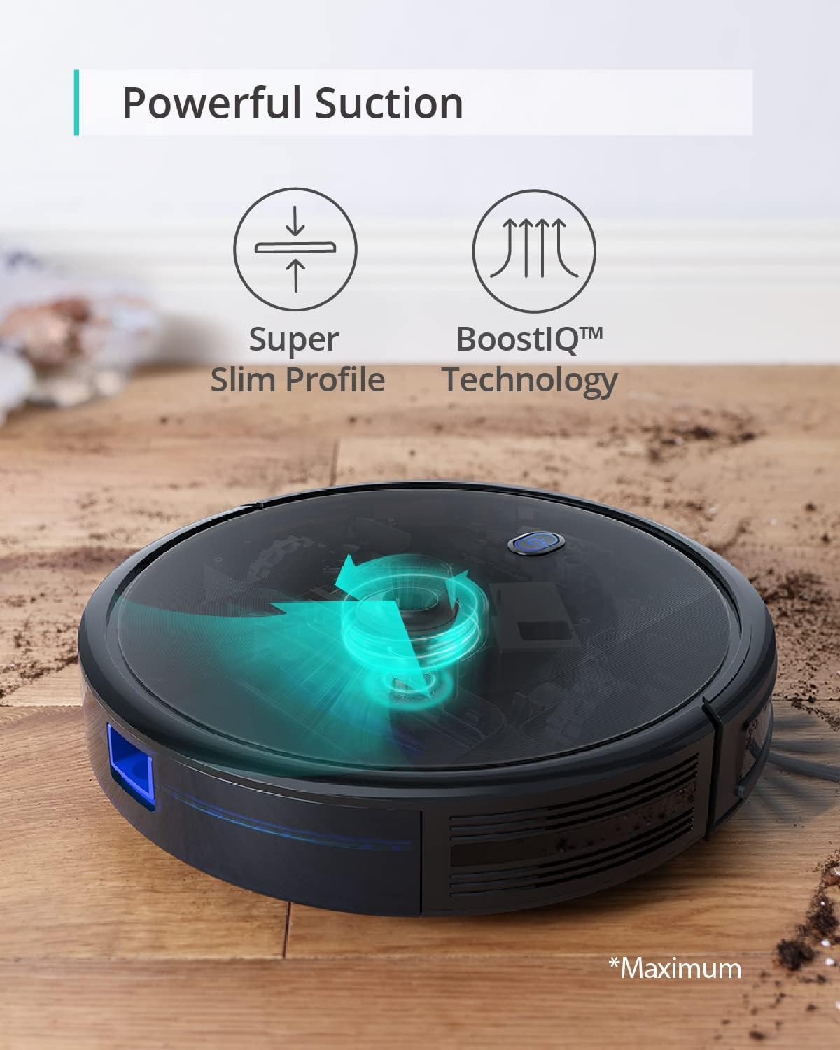 Detalle de eufy RoboVac 11S MAX Robot Vacuum, Slim 7.3 cm Design, Quiet Cleaning