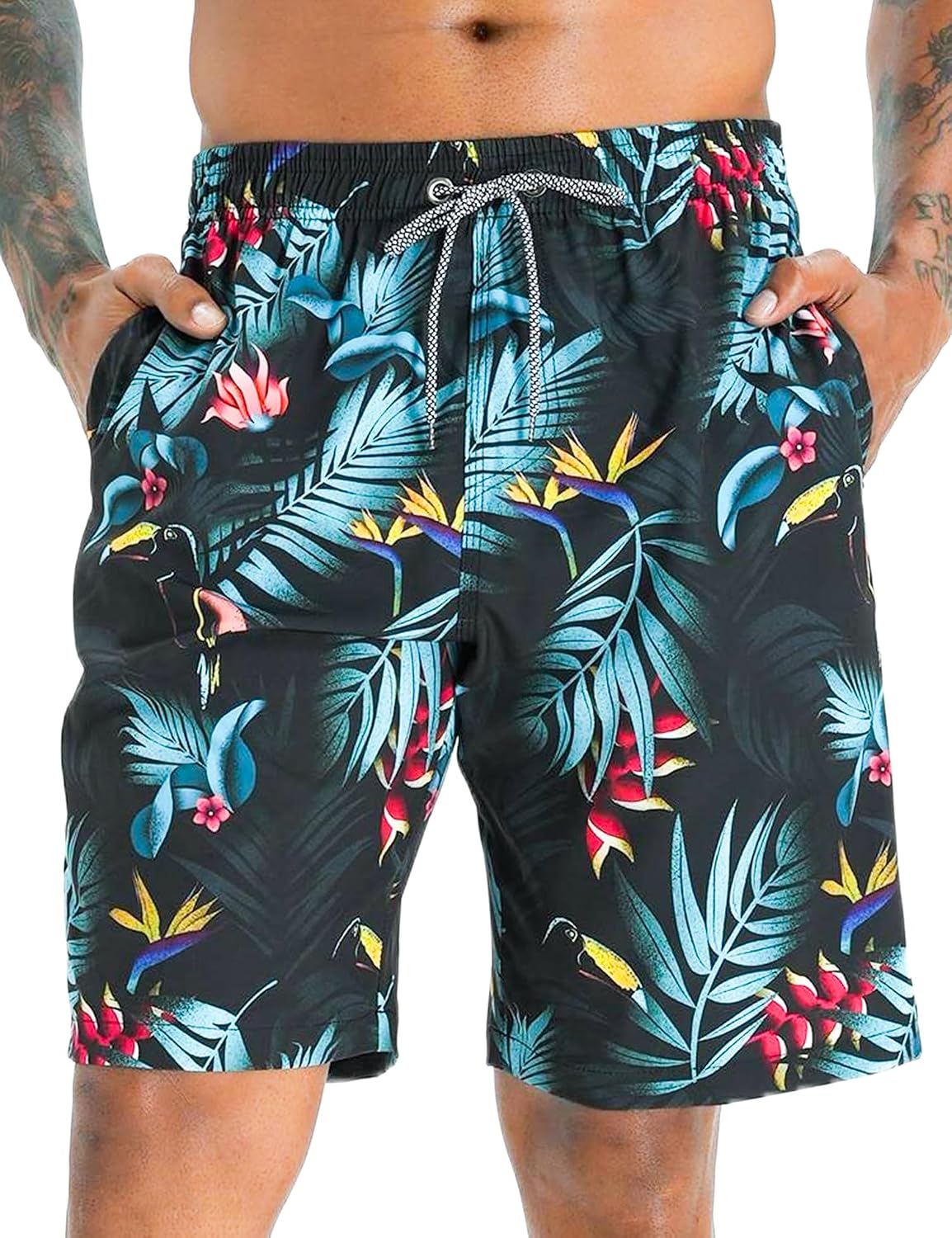 Thumbnail 6 de APTRO Herren Badehose Lang – schnell trocknende Boardshorts mit Innenslip und 3 Taschen