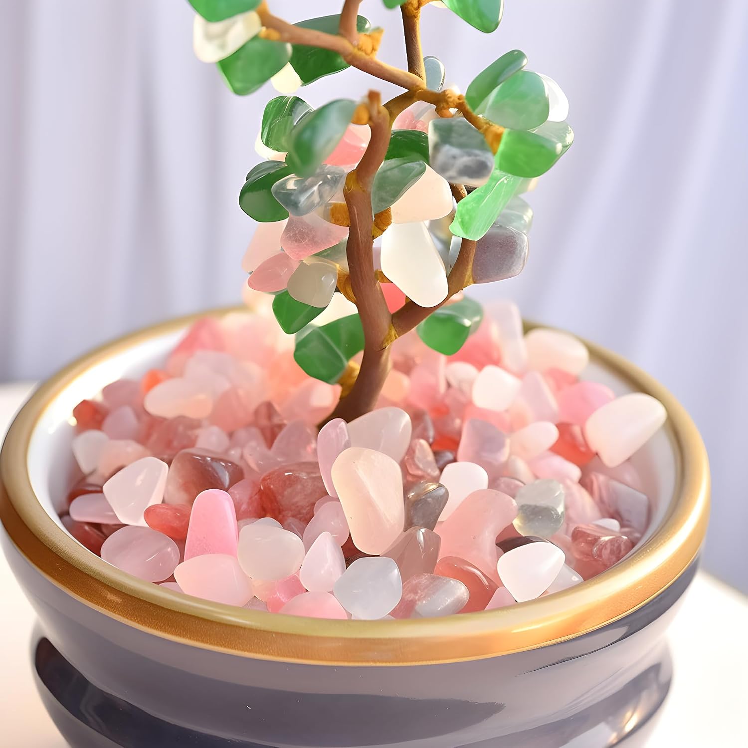 Detalle 2 de SigMntun Polished Rose Quartz Chips, 200 Pieces, 7 mm