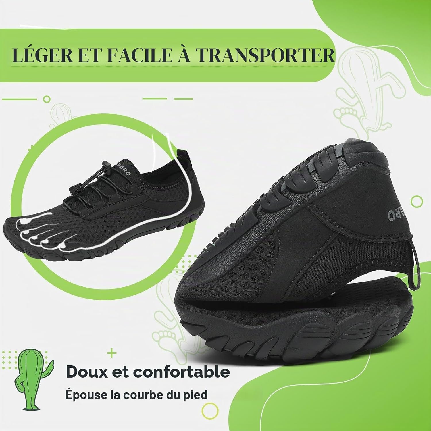 Detalle de SAGUARO Homme Femme Chaussures Aquatique Séchage Rapide — Chaussons de Plage GR.36-48 EU
