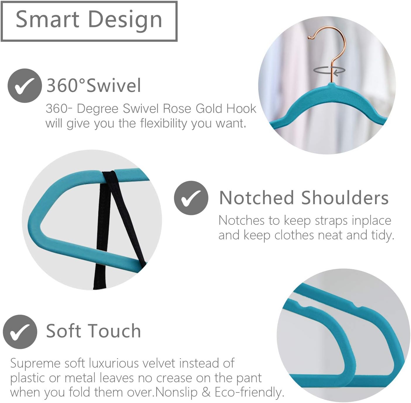 Thumbnail 1 de MIZGI Premium Velvet Hangers 50-pack — non-slip