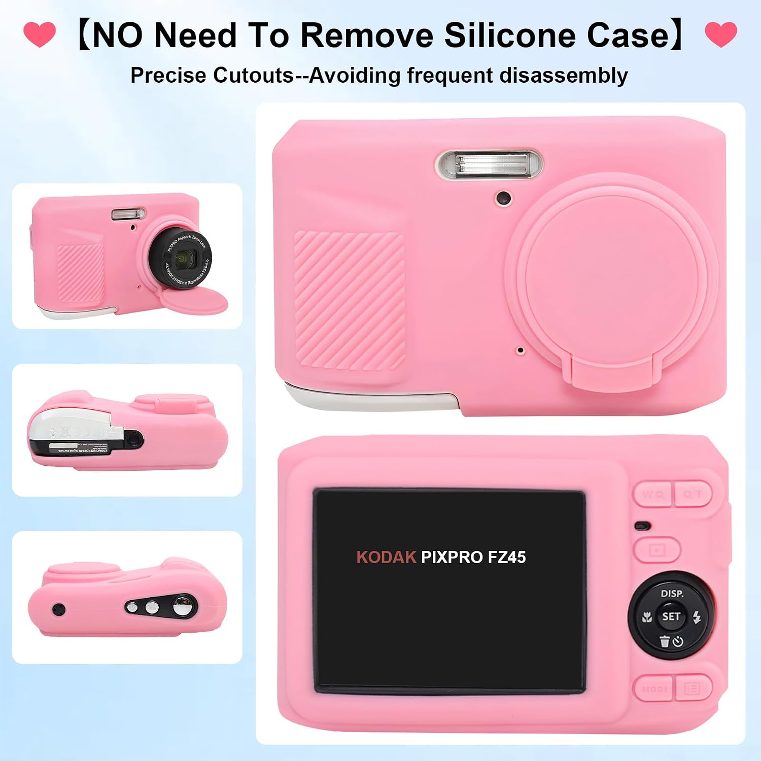 Thumbnail 3 de Elonbo Silicone Case for Kodak PIXPRO FZ45 (Pink) – 1:1 Fit