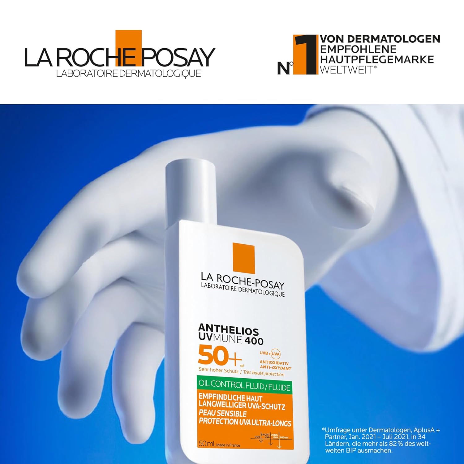 Thumbnail 3 de La Roche-Posay Anthelios UVmune 400 Oil Control Fluid LSF 50+ Sonnenfluid – für ölige Haut, transparent, 50 ml