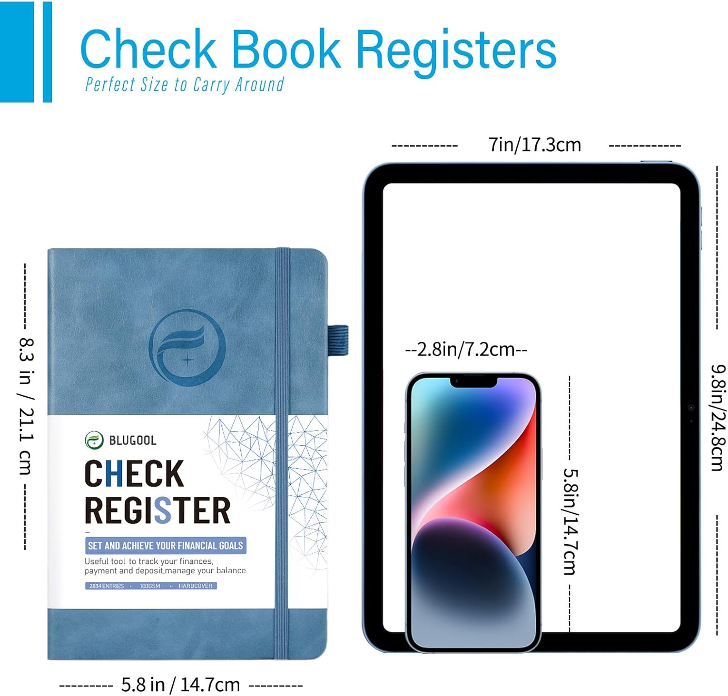 Thumbnail 5 de Blugool Check Registers G04 Checkbook Register, 5.8 x 8.3-Inch, Blue