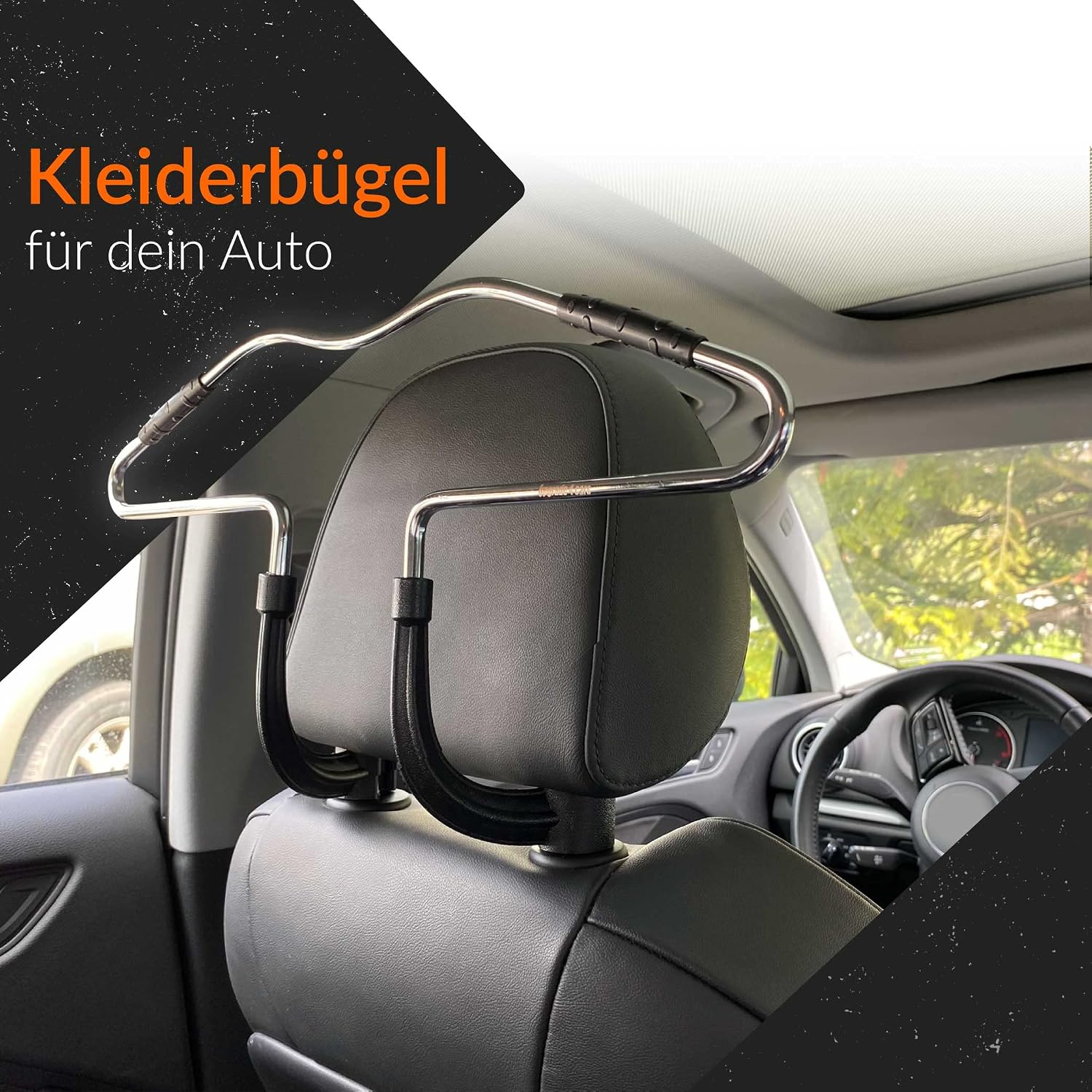 Detalle 2 de Upgrade4cars Auto Kleiderbügel Universal | Kleiderbügel für Kopfstütze aus Aluminium