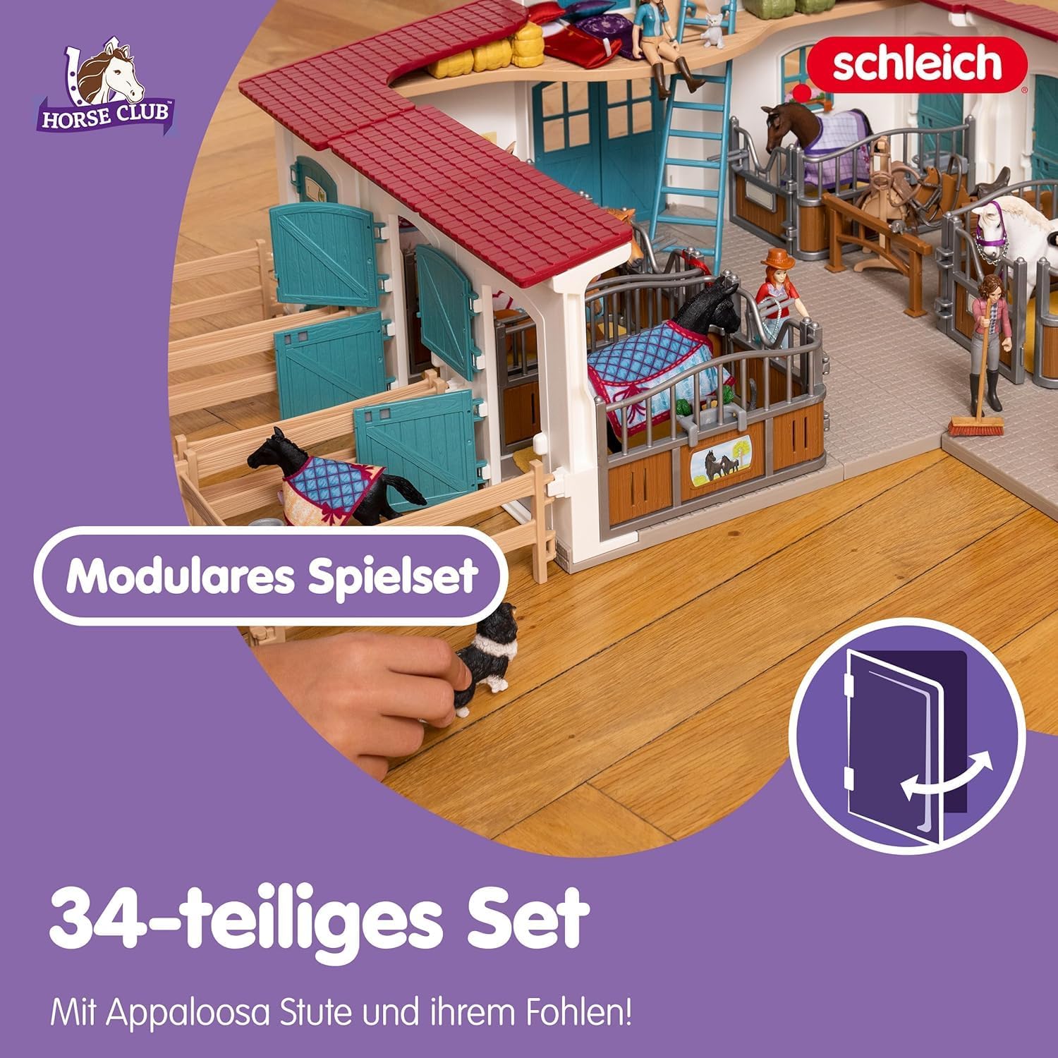 Detalle 2 de SCHLEICH Horse Club Pferdebox 34 Teile đŽ