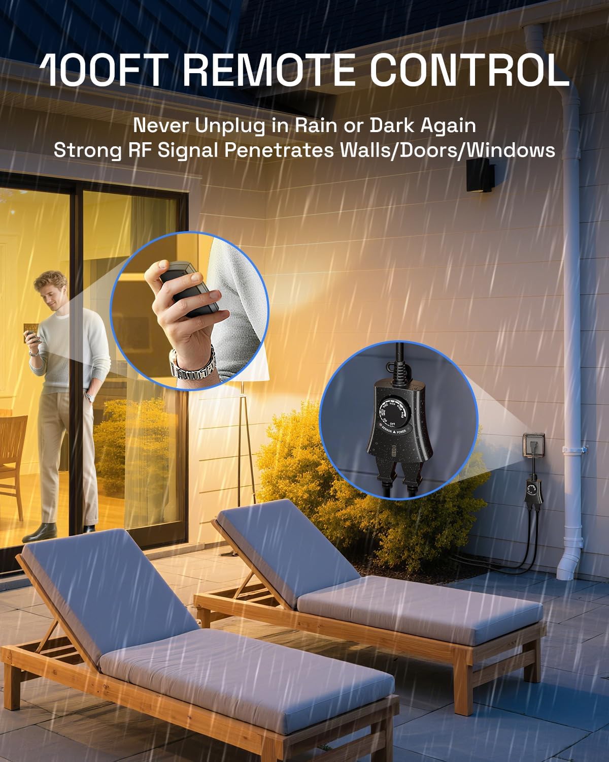 Thumbnail 4 de HBN 204R Outdoor Remote-Control Timer with 2 Grounded Outlets
