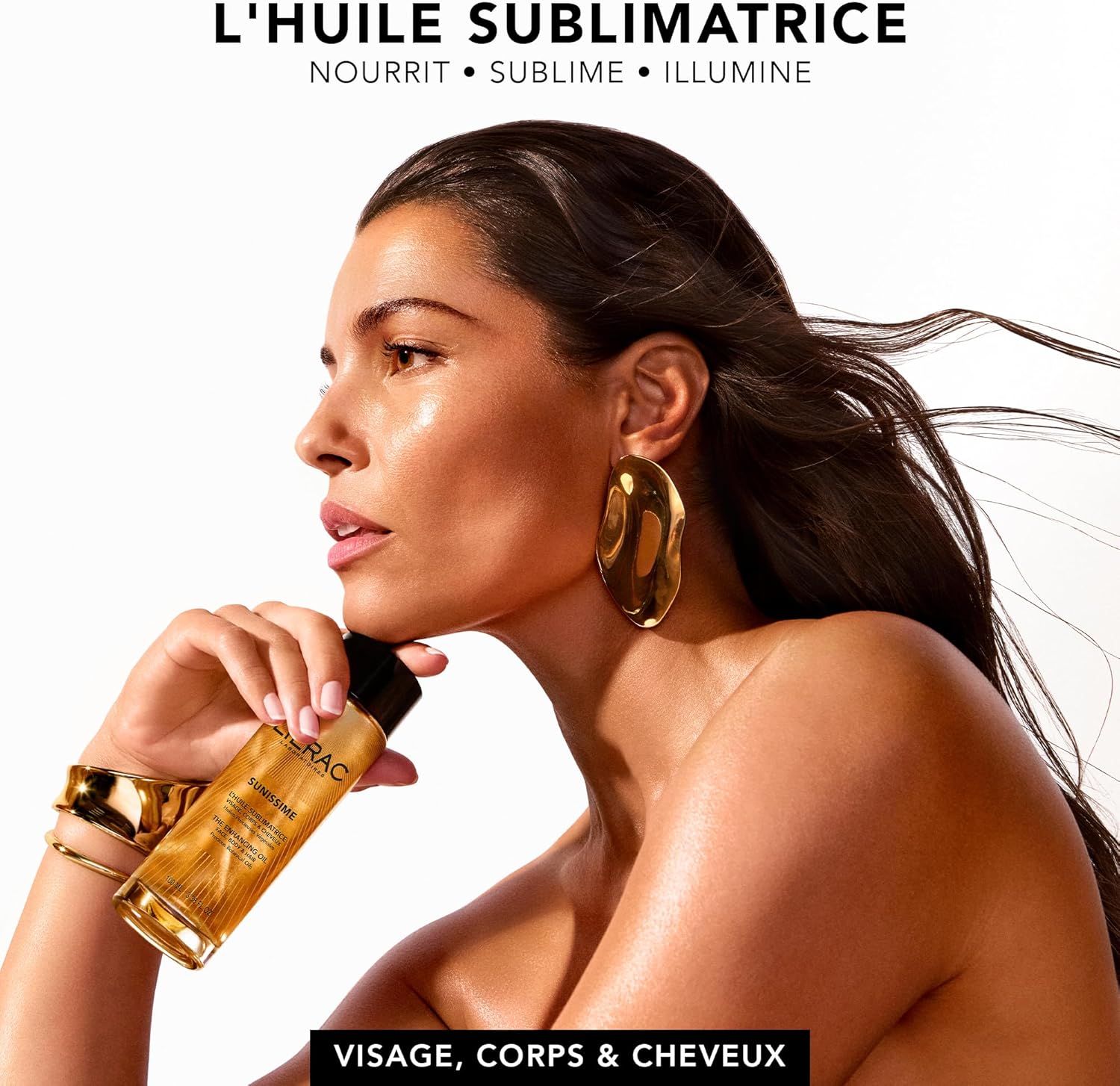 Detalle de Lierac Huile Pailletée Sublimatrice 100 ml — Sublimez visage, corps et cheveux