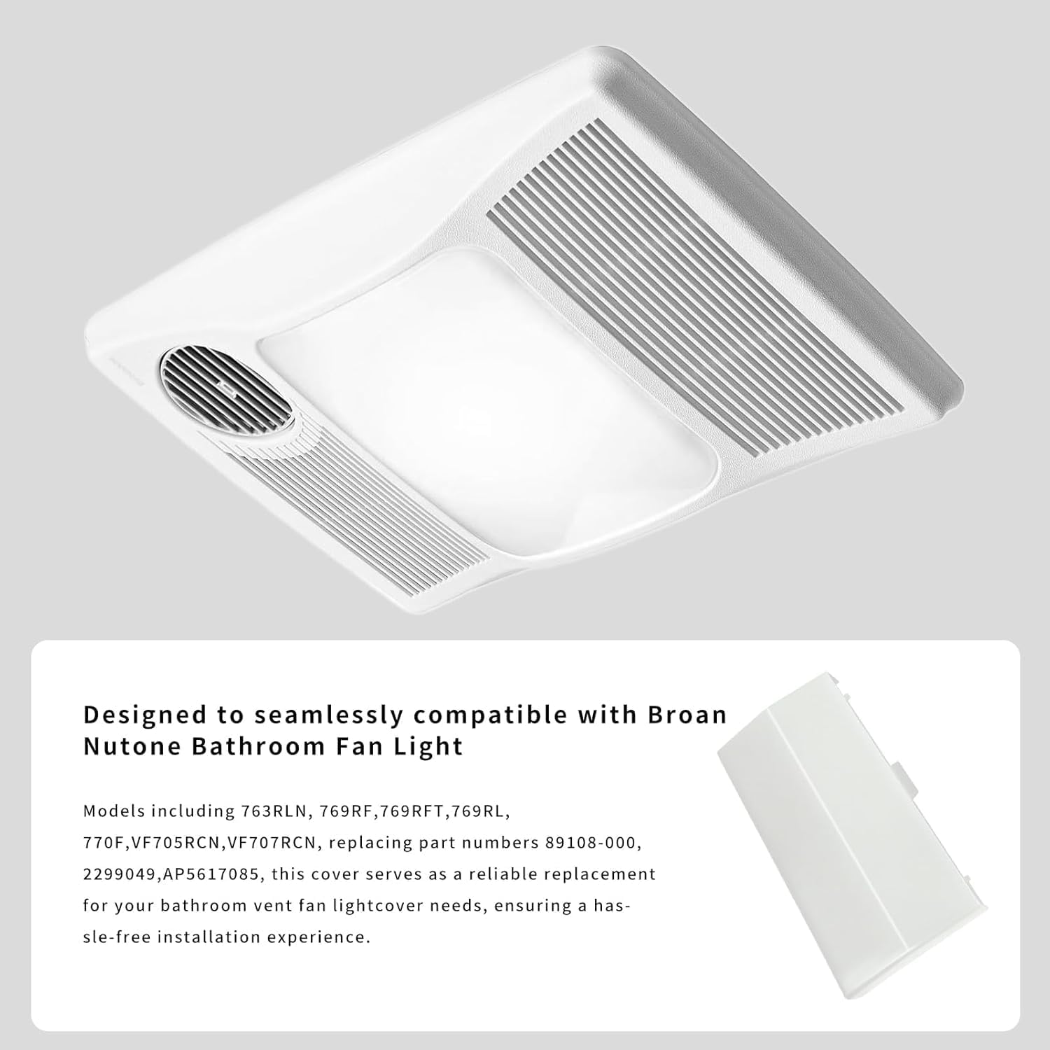 Detalle 2 de PLCHXFYJR YBZ01 89108000 Bathroom Fan Light Lens Cover, ABS (2)
