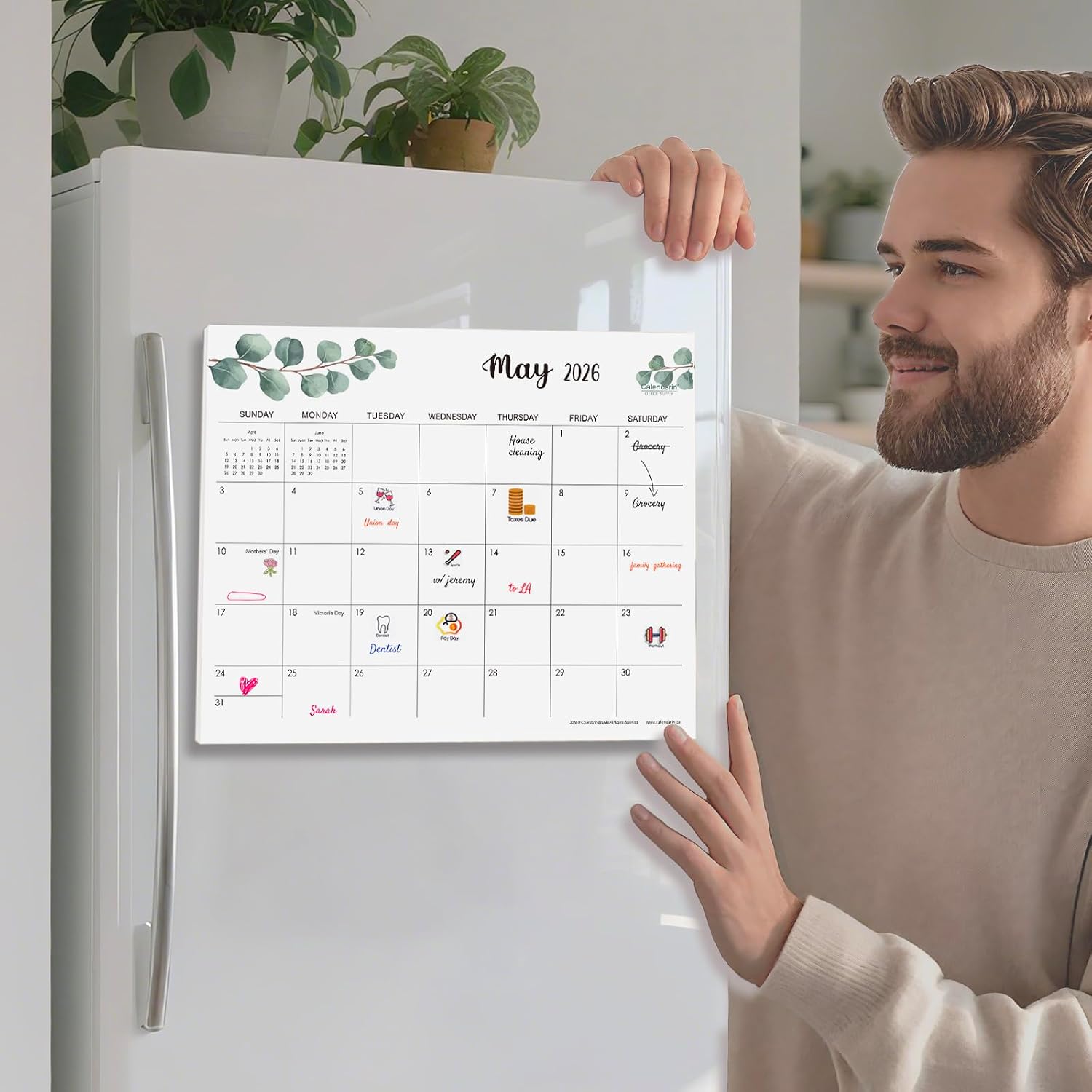 Thumbnail 1 de Calendarin Magnetic Fridge Calendar 2026–2027