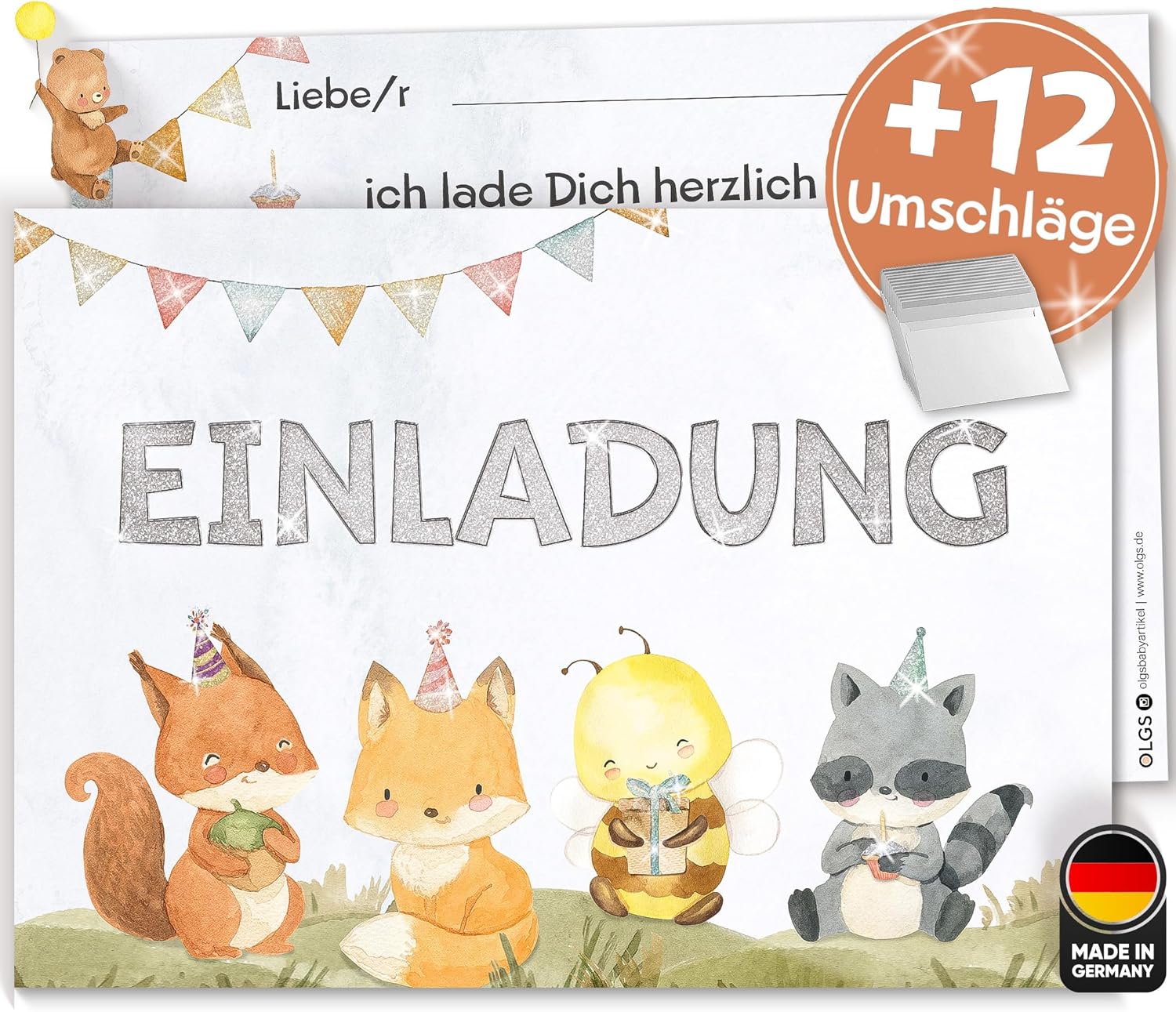 Thumbnail 6 de Aeuln Bagger & Baustellen Kindergeburtstag Einladungskarten-Set (12-teilig) inkl. Briefumschlägen, DIN A6