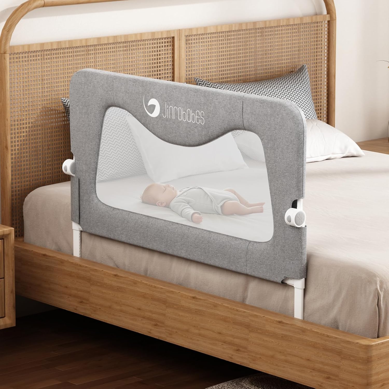 Thumbnail 6 de Jinrobabes Bed Rails for Toddlers: Adjustable, Foldable Guard for Full-Size Beds (150cm)
