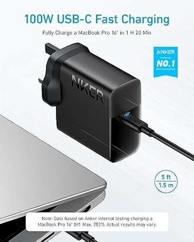 Thumbnail 1 de Anker 100W USB-C Charger: Fast, Compact and Foldable with USB-C Cable Included