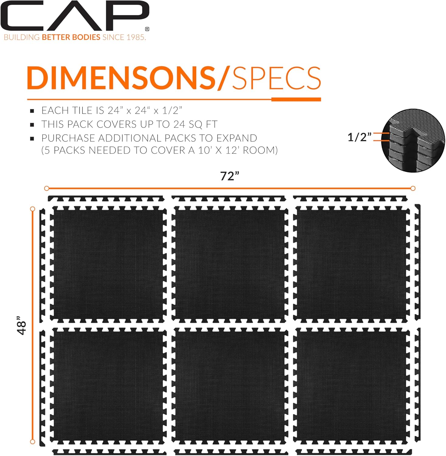 Thumbnail 3 de CAP Barbell Interlocking EVA Foam Puzzle Mat — Home Gym Flooring 🧘♀
