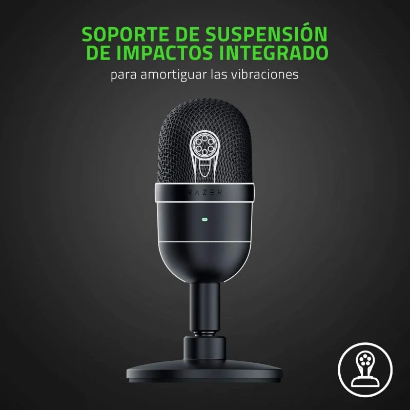 Detalle de Razer Seiren Mini: Micrófono USB compacto rosa para streaming