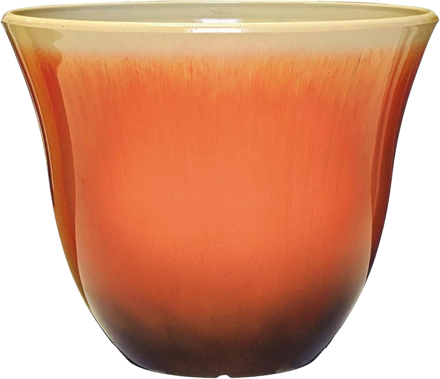 Classic Honeysuckle Resin Planter: 15-Inch Lightweight UV-Resistant Flower Pot (Tequila Sunrise)