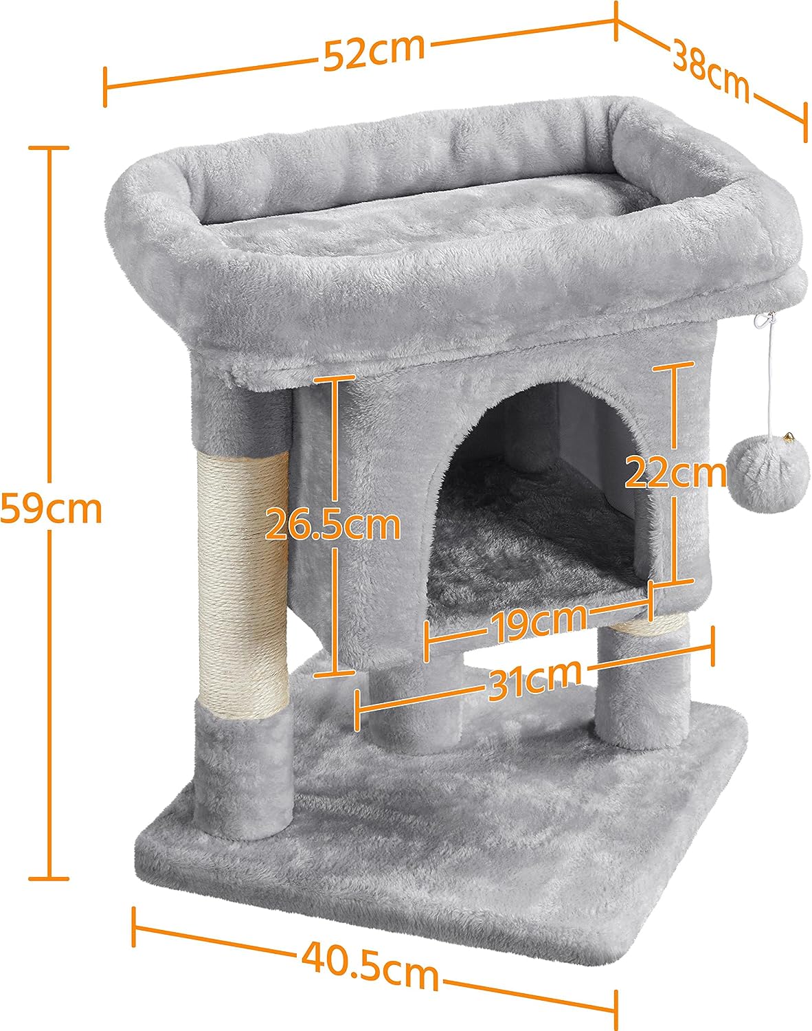 Detalle de Yaheetech 59cm cat scratching post tower