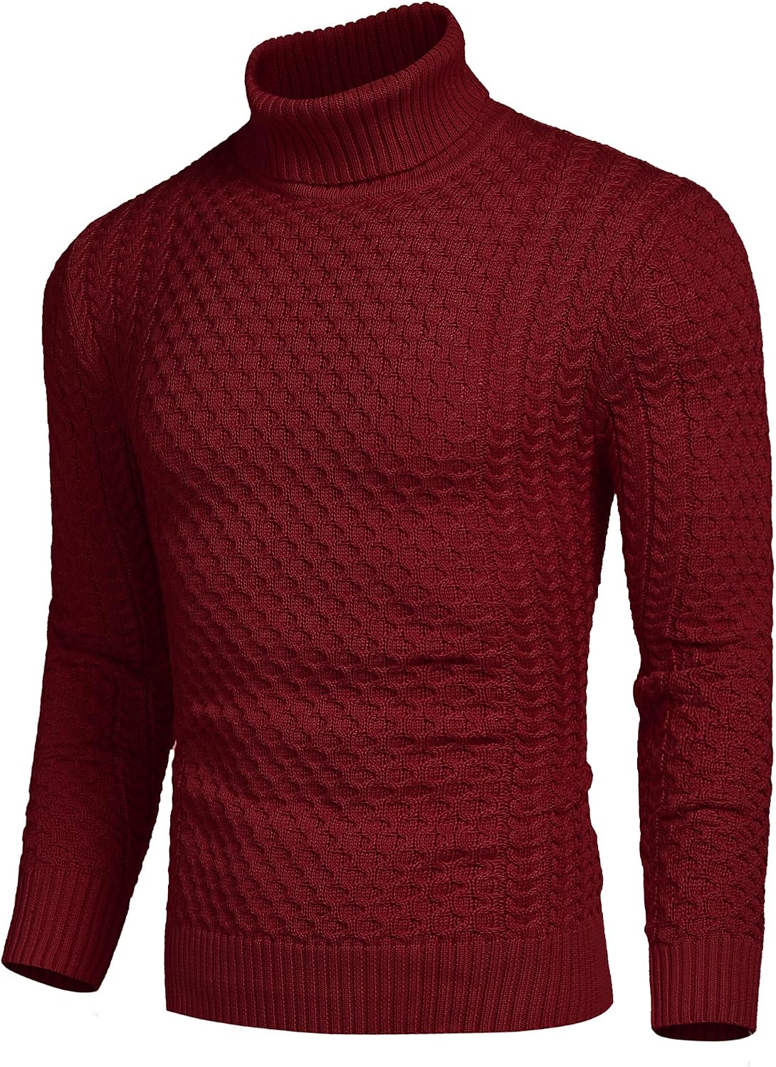 Detalle de COOFANDY Pull col roulé homme — Tricot chaud et ajusté pour l’hiver