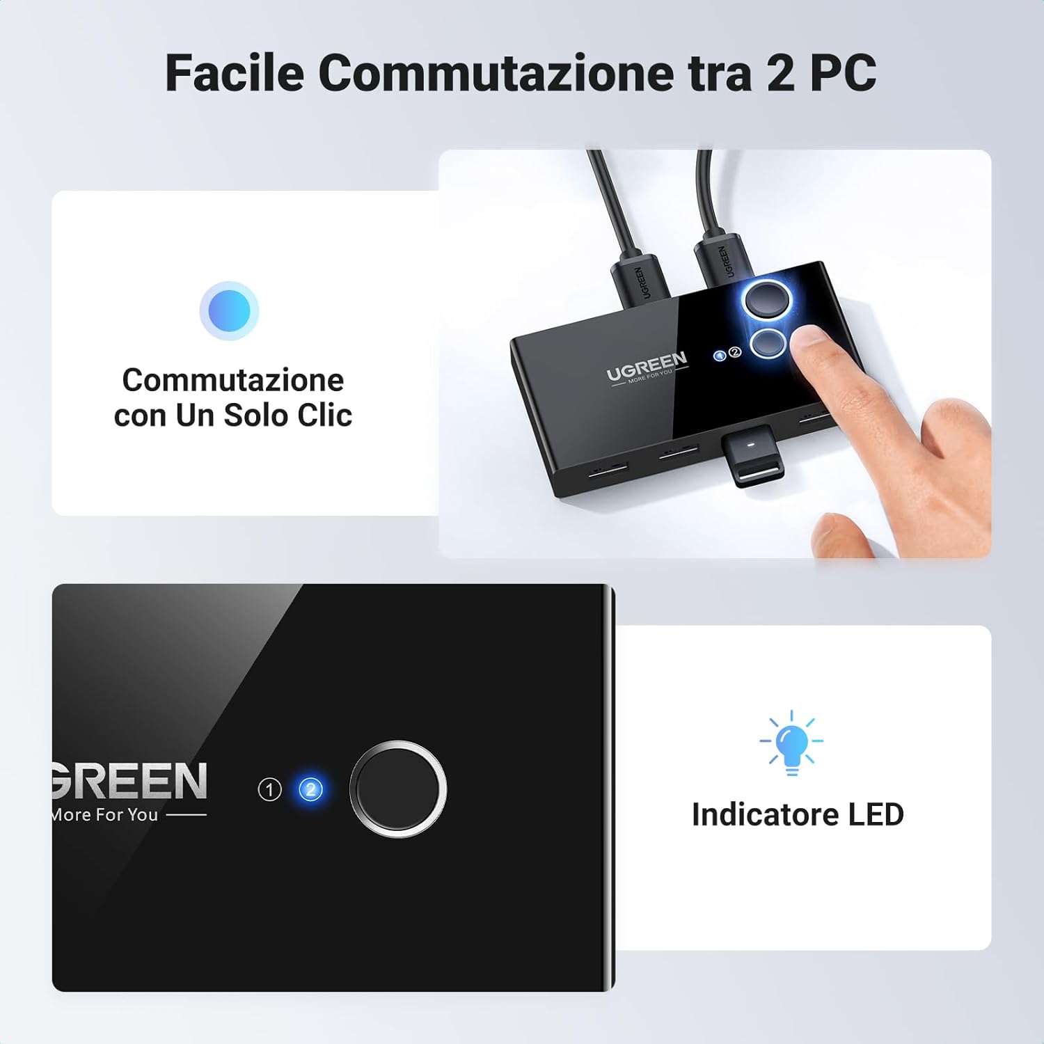 Thumbnail 6 de UGREEN 4 Porte Switch USB 3.0: 2 Ingressi e 4 Uscite per condivisione periferiche