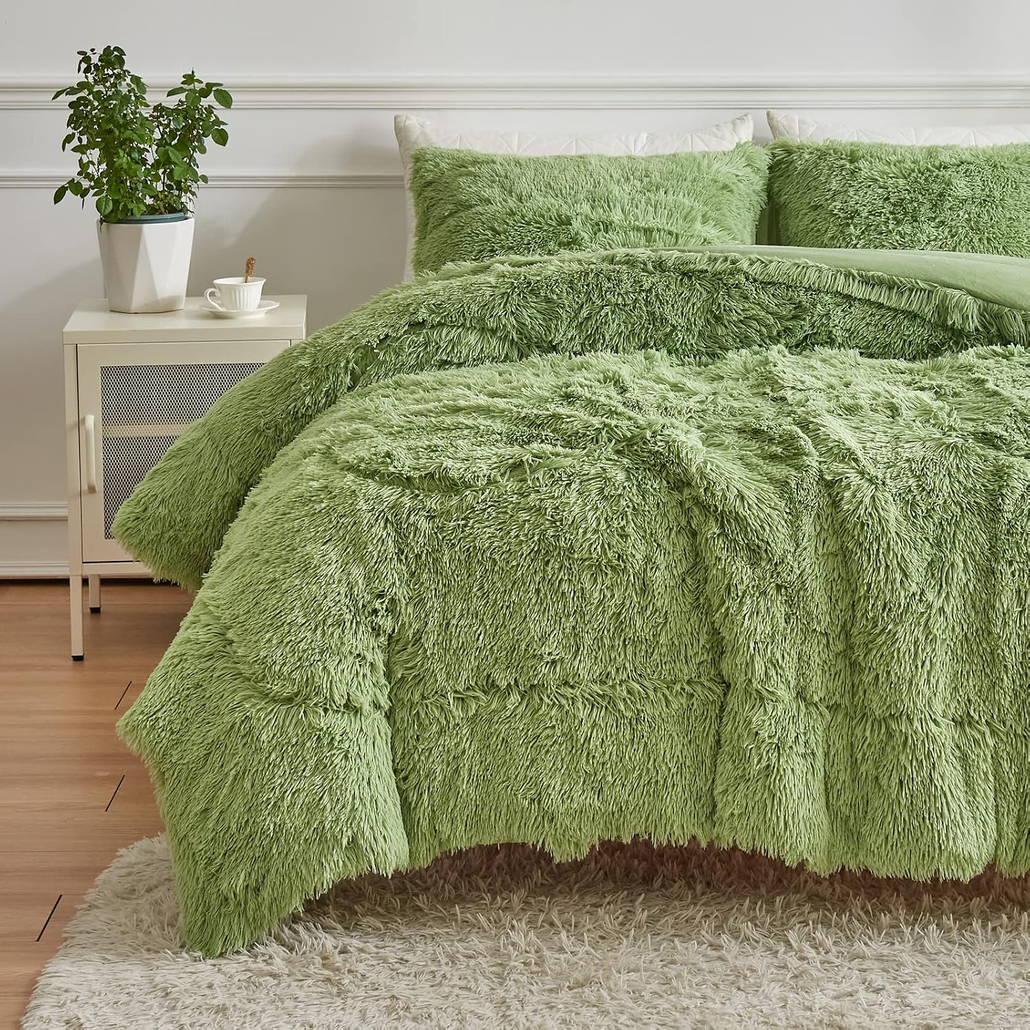 Detalle de Wajade Faux Fur Comforter Set Queen