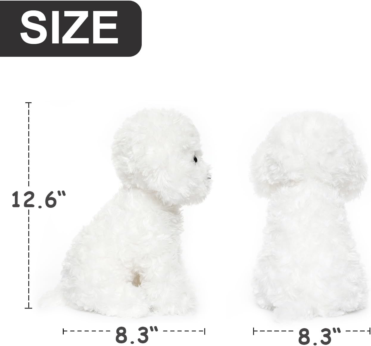 Thumbnail 4 de WEIGEDU White Toy Poodle Stuffed Animal — 12.6-Inch Plush Puppy for Kids and Babies