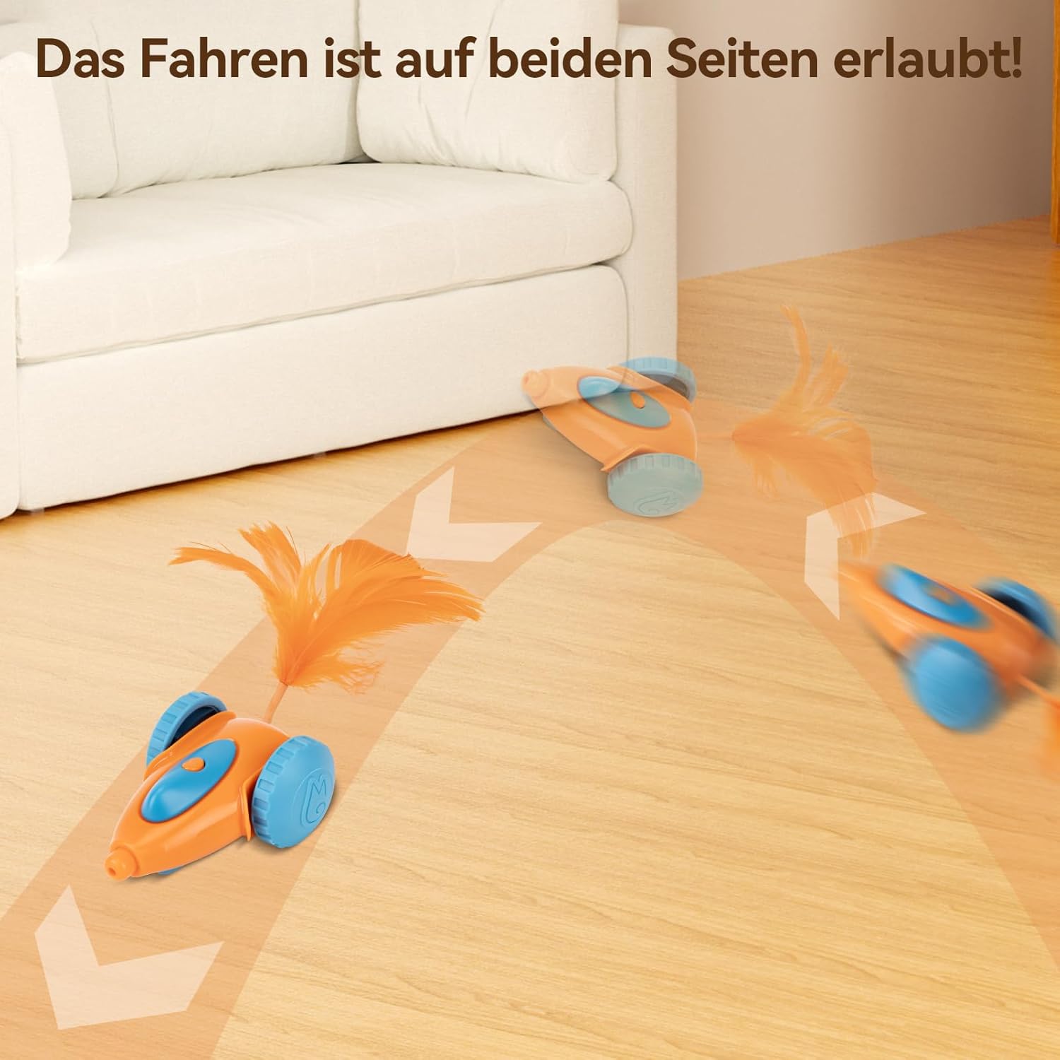 Detalle de Migipaws Interaktives Katzenspielzeug – Elektrische Maus mit Federn, wiederaufladbar