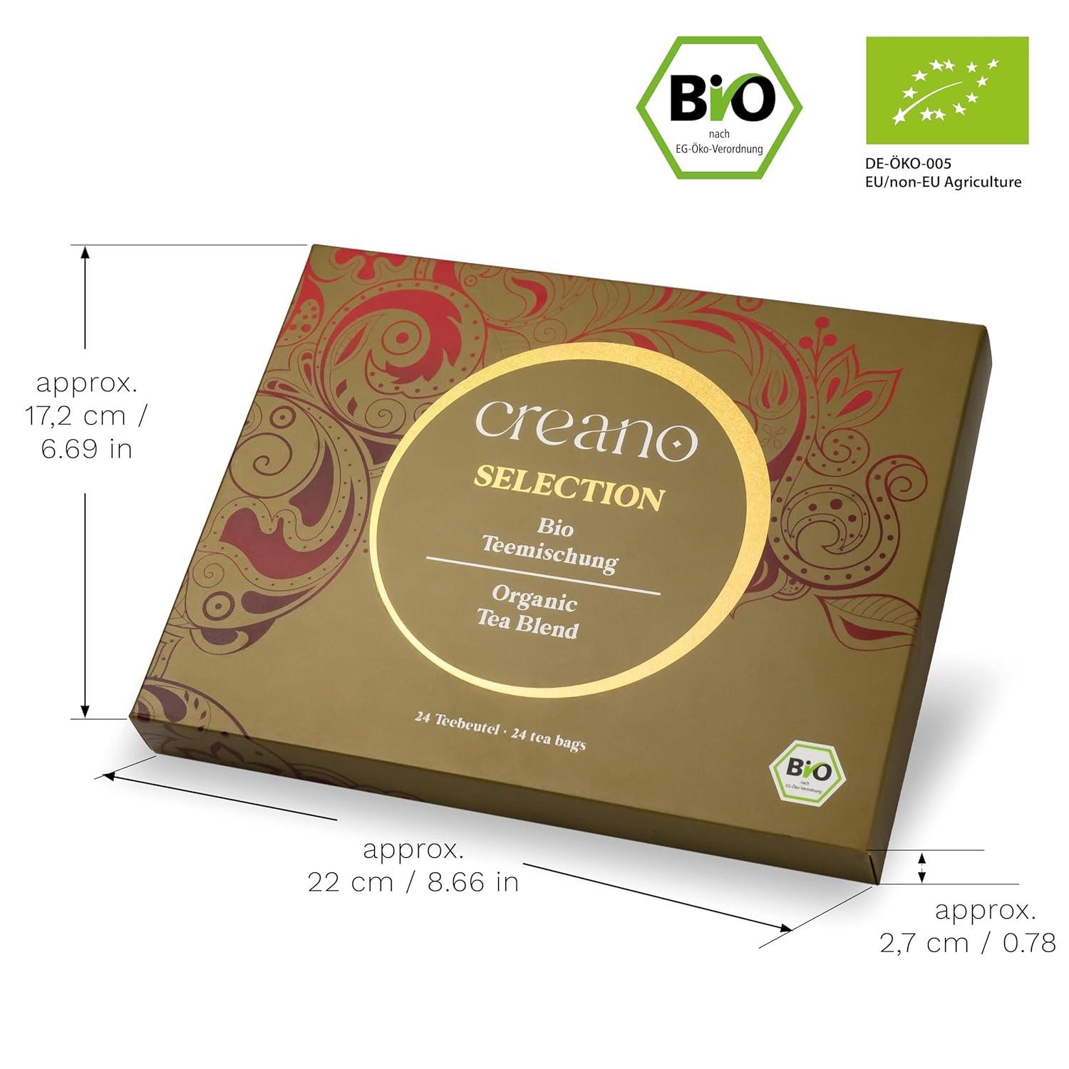 Thumbnail 1 de Creano Bio Tee Geschenkset mit 24 Bio-Teebeuteln in 6 Sorten – grün, weiß, schwarz & Oolong