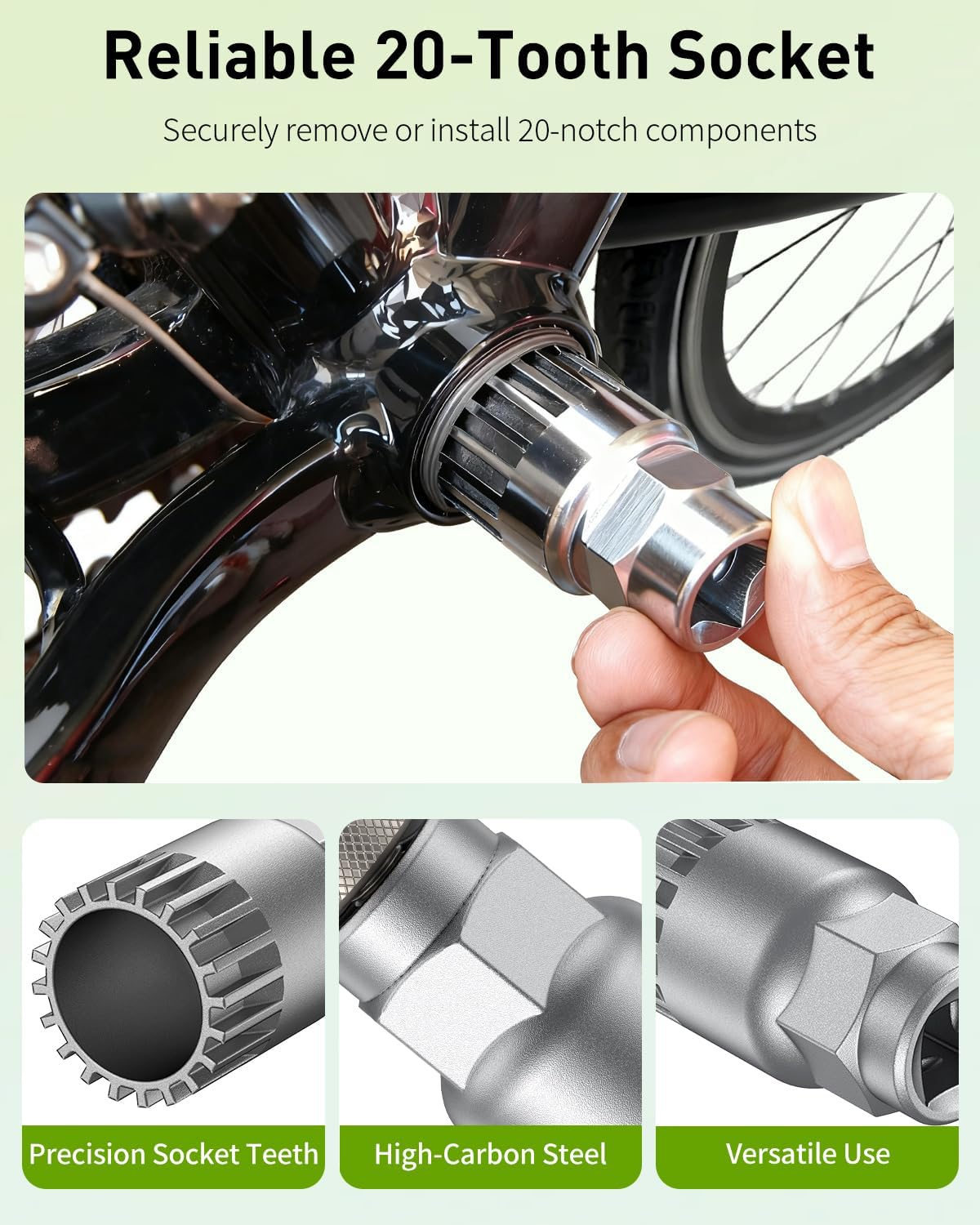 Detalle de Pawfly estrazione pedivella per bici: attrezzo rimozione centrale con compatibilità Square Taper e Shimano Octalink